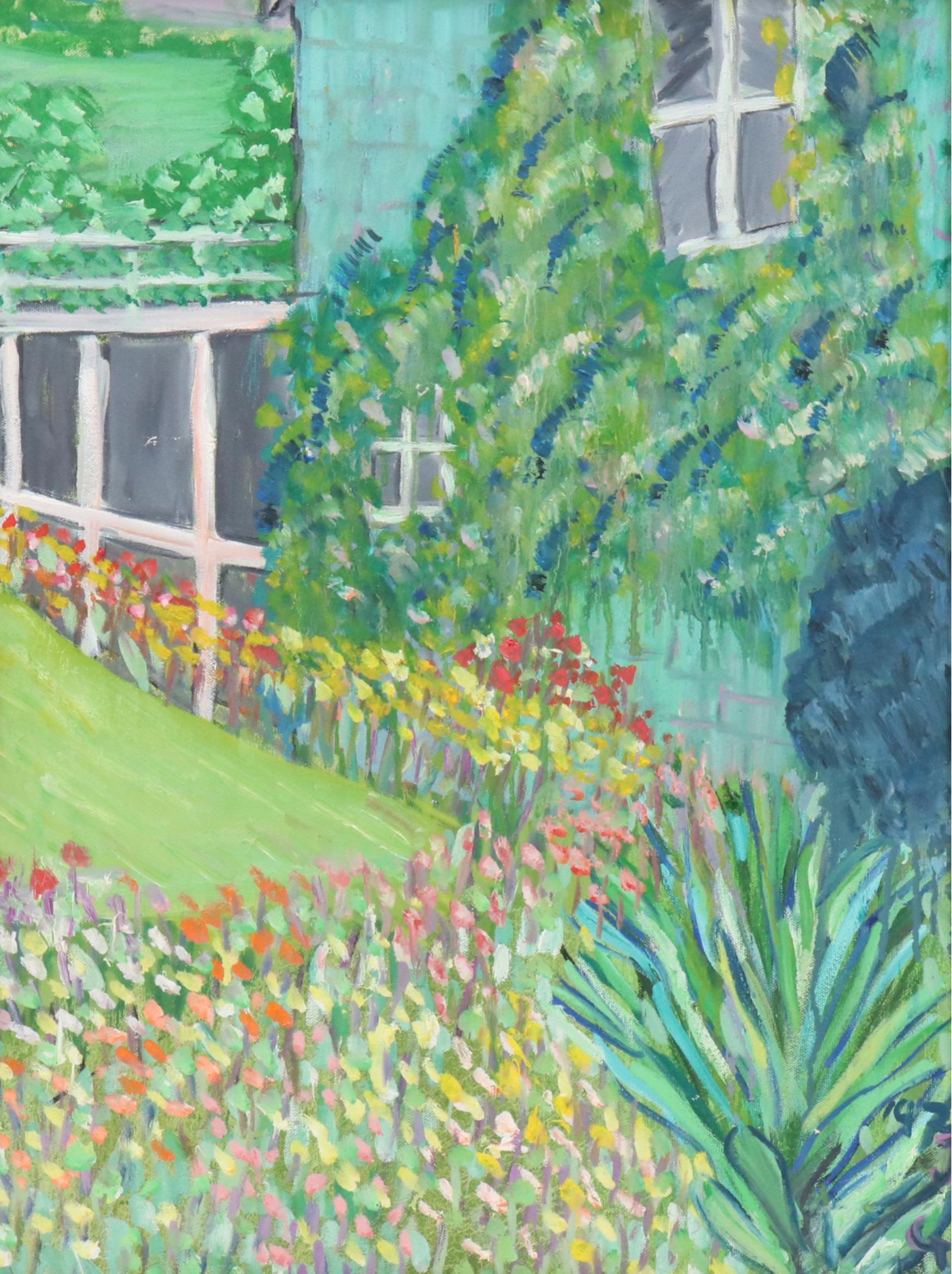 Janice Guttman Garden Landscape Acrylic Painting "Lake District, England," 1992