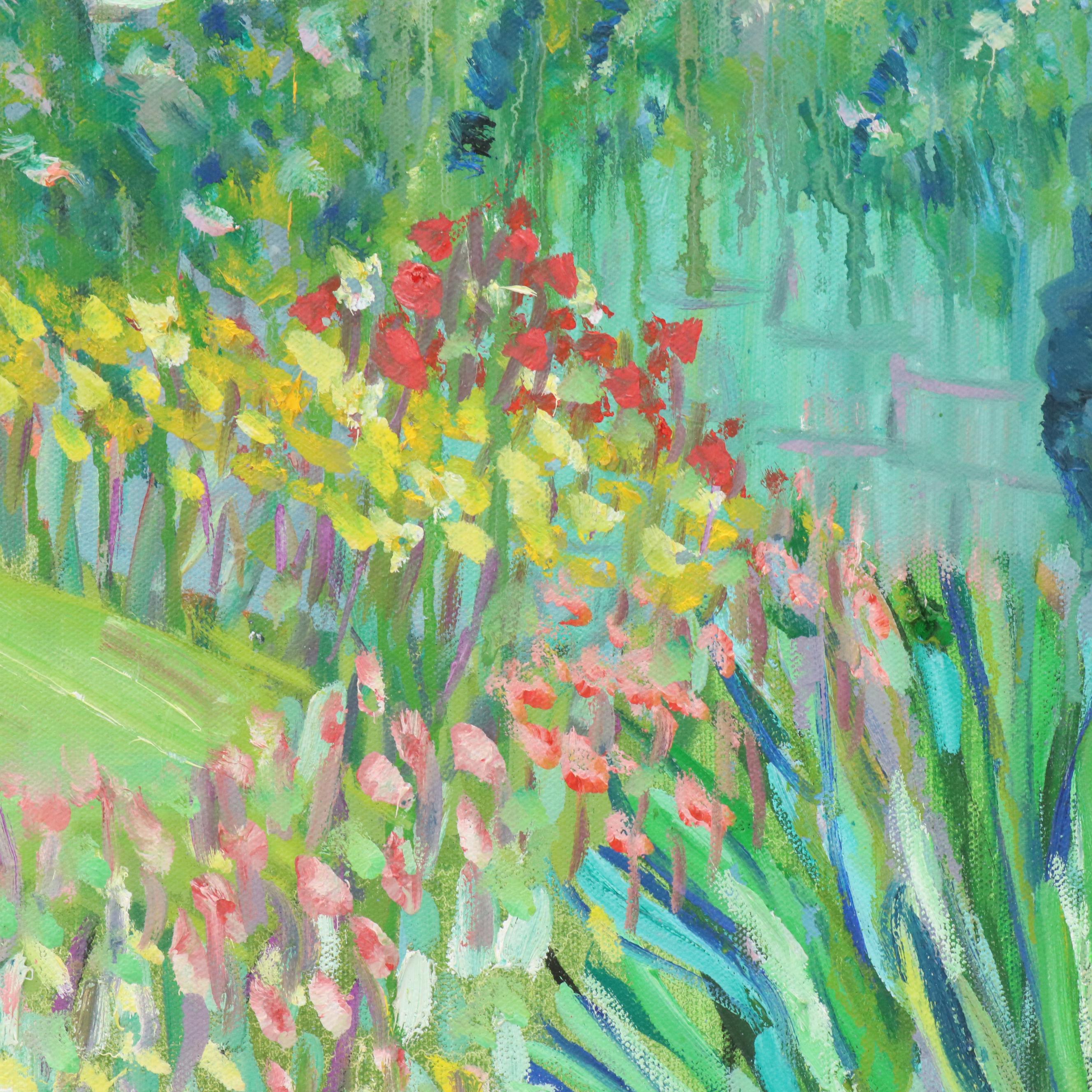 Janice Guttman Garden Landscape Acrylic Painting "Lake District, England," 1992