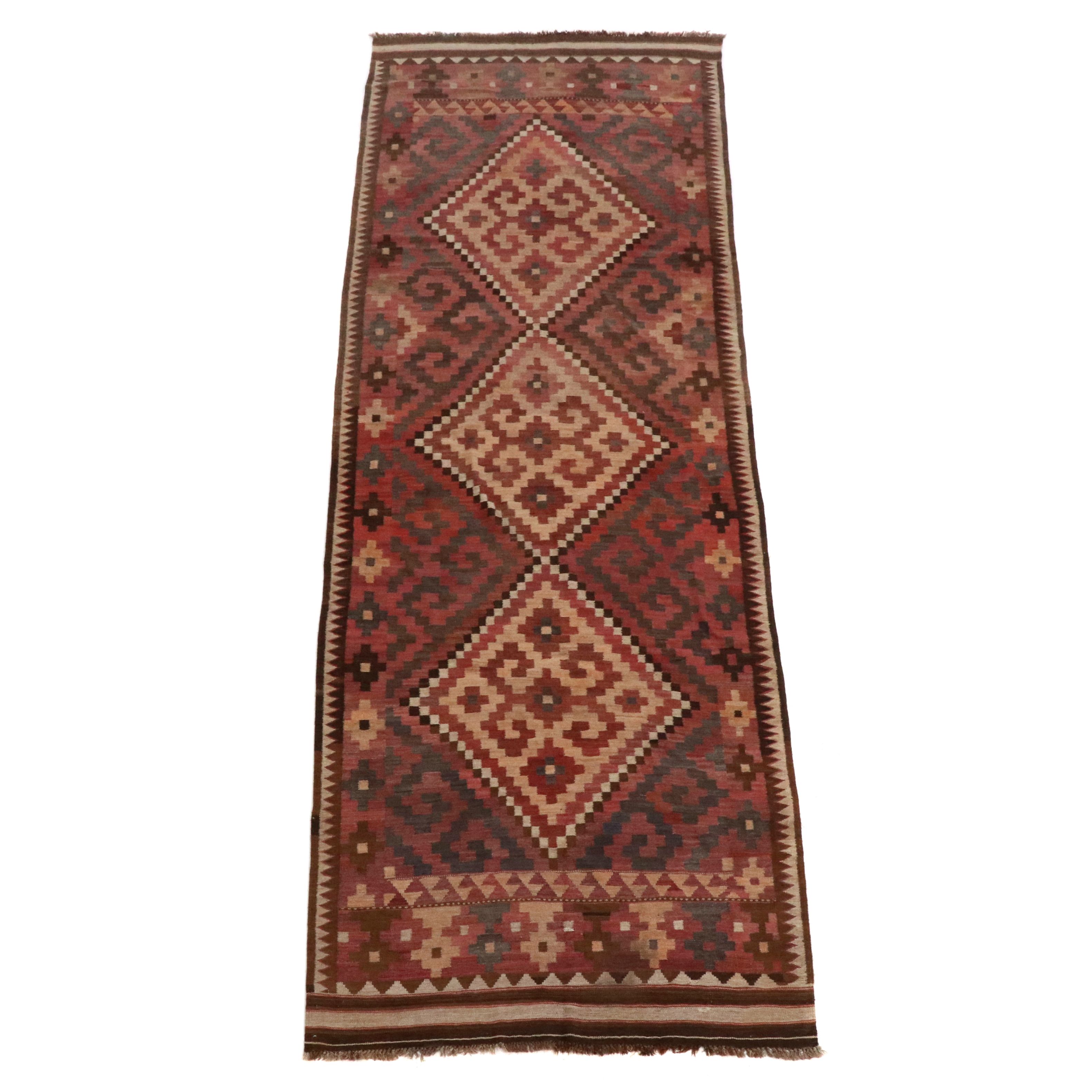 4'10 x 16'1 Handwoven Turkish Kilim Long Rug
