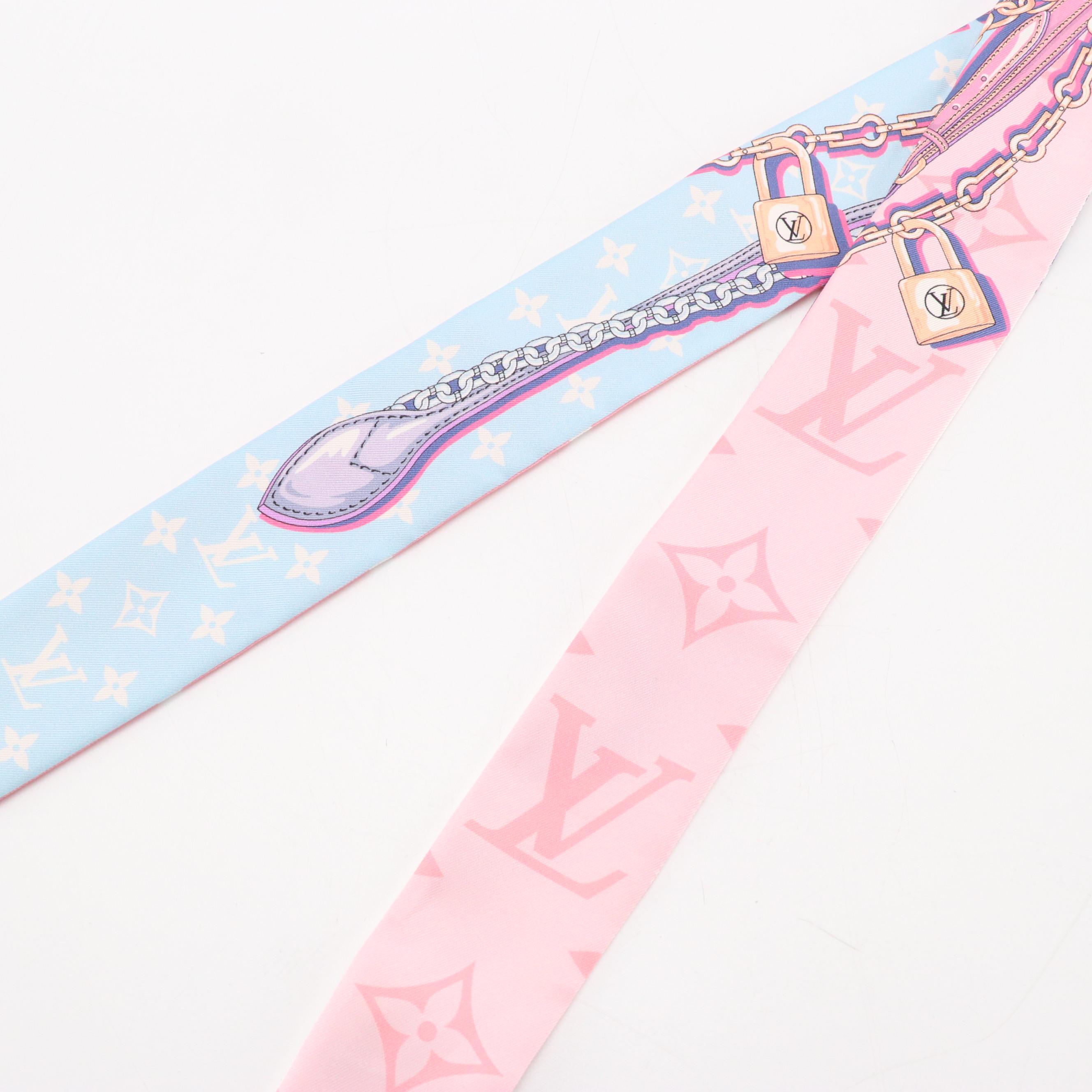 Louis Vuitton Ultimate Monogram BB Bandeau in Pink and White Silk