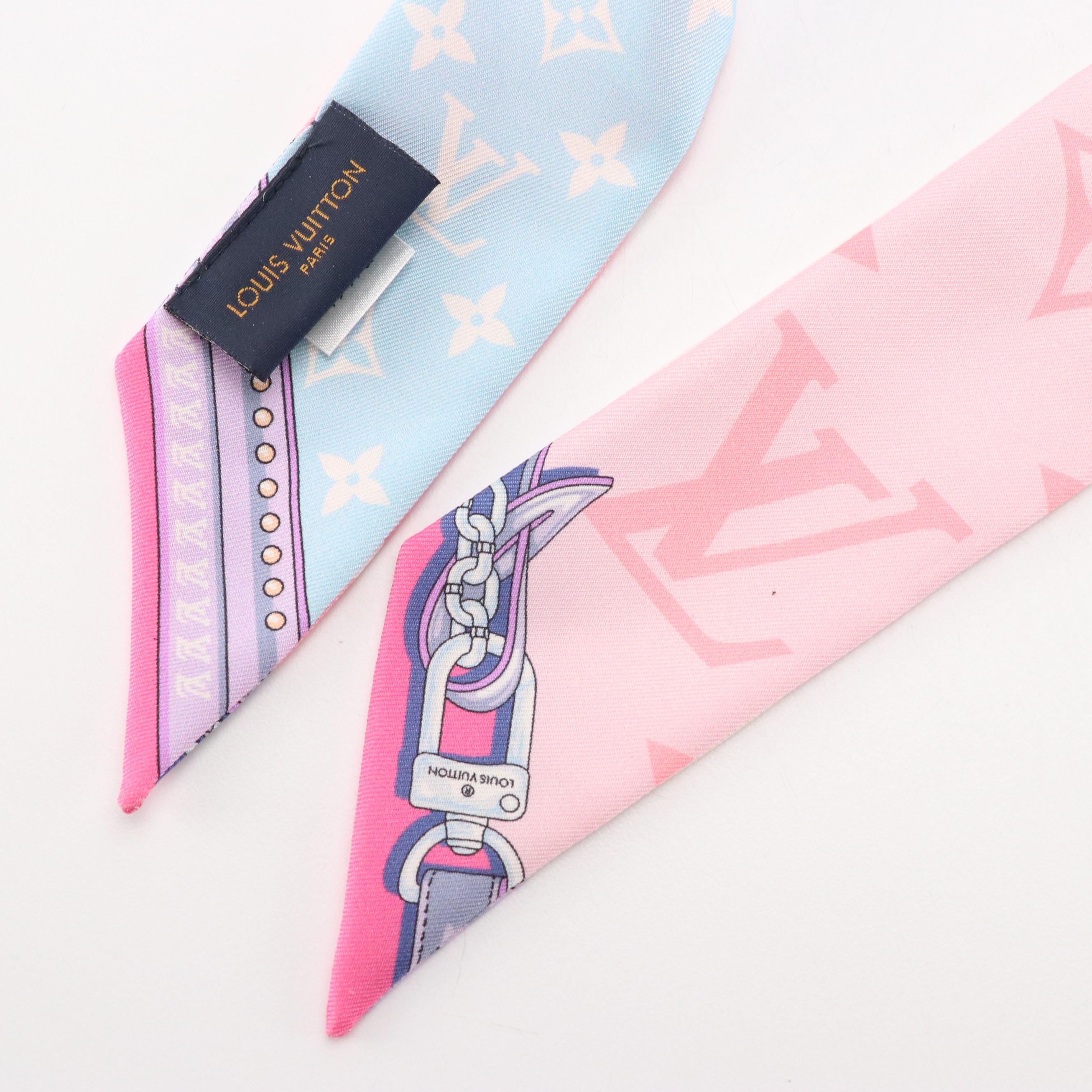 Louis Vuitton Ultimate Monogram BB Bandeau in Pink and White Silk