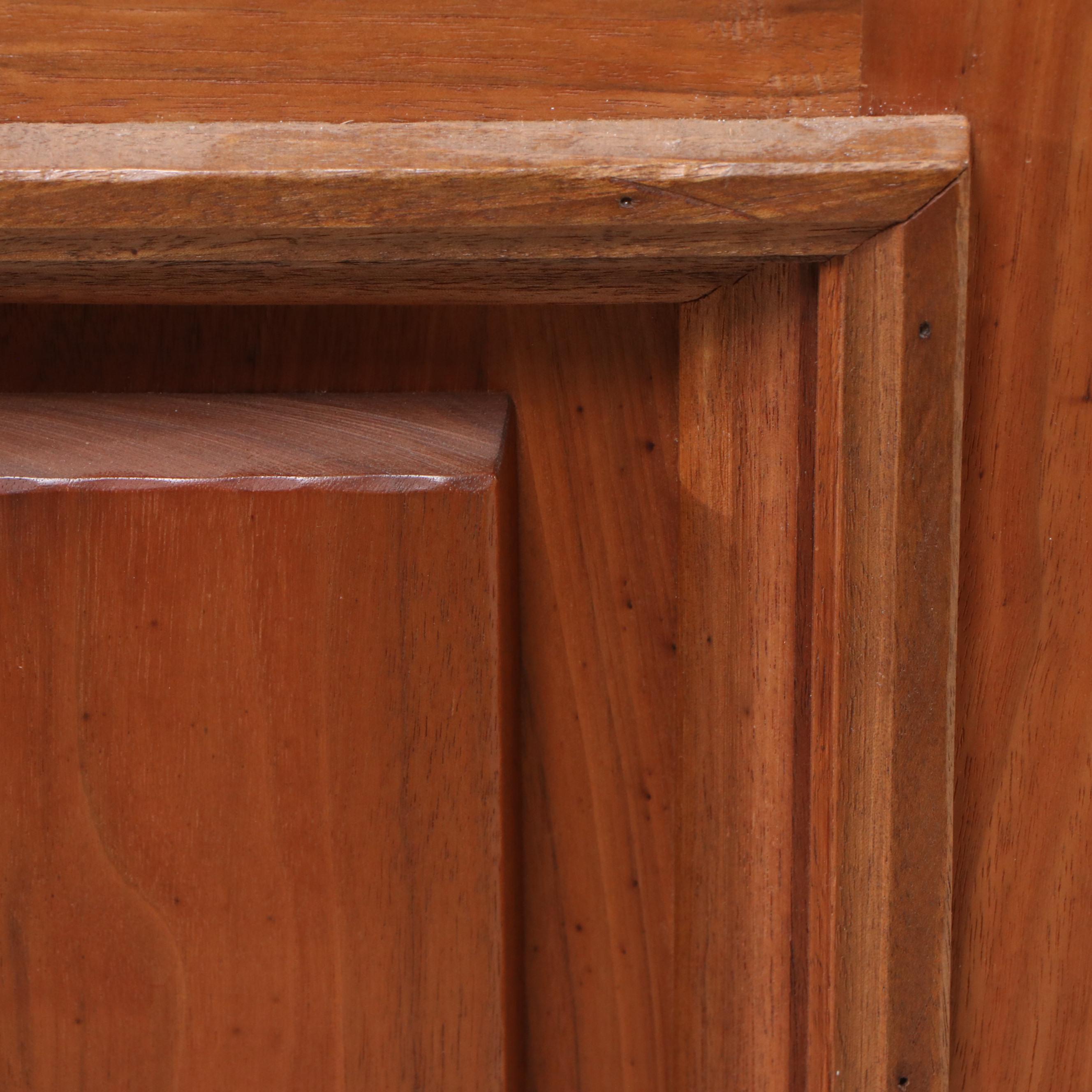 Mid Century Modern Douglas Fir Slate Top Record Cabinet and Storage Cabinet