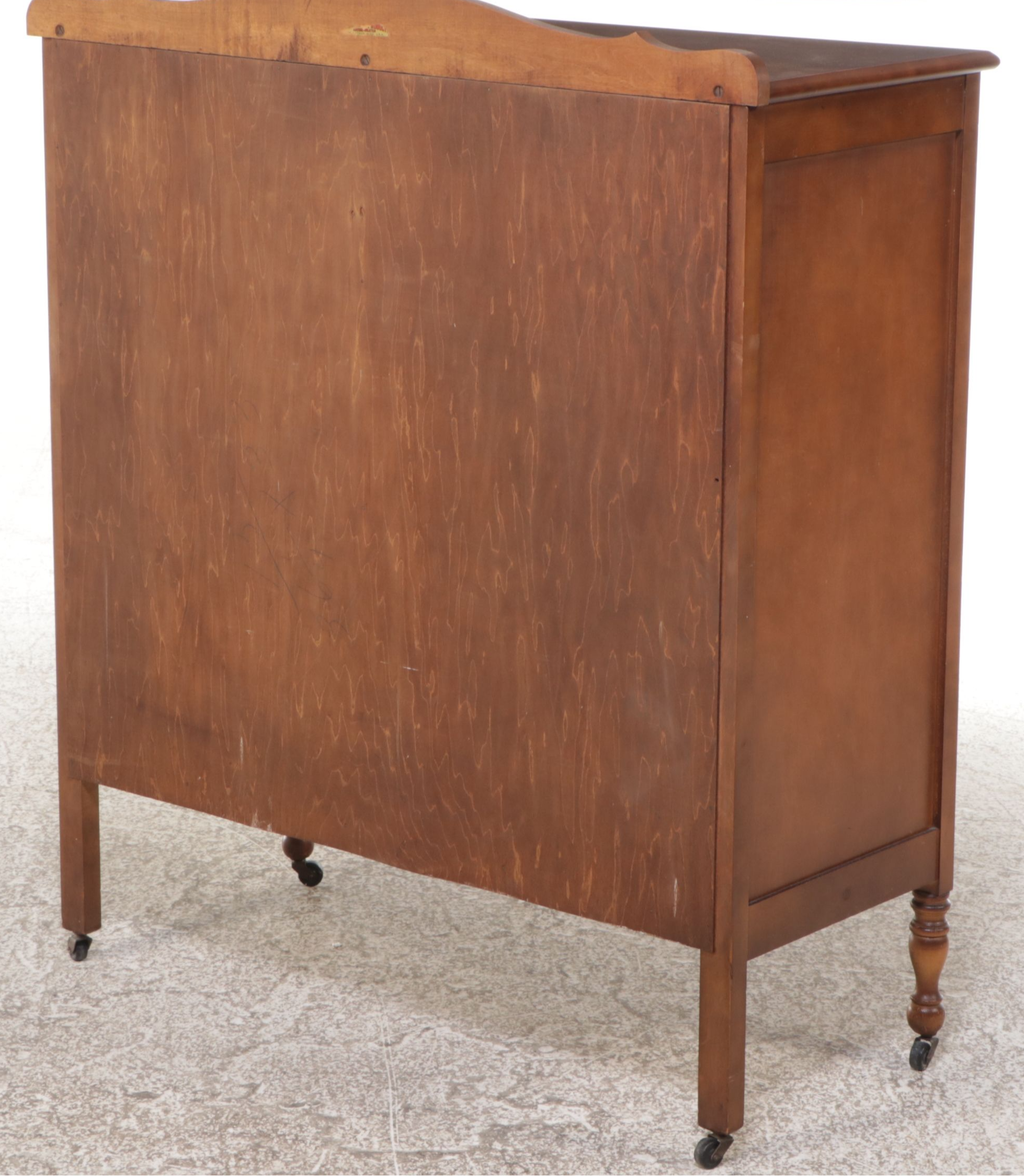 Children's Maple Wardrobe with Applied Floral Decoration