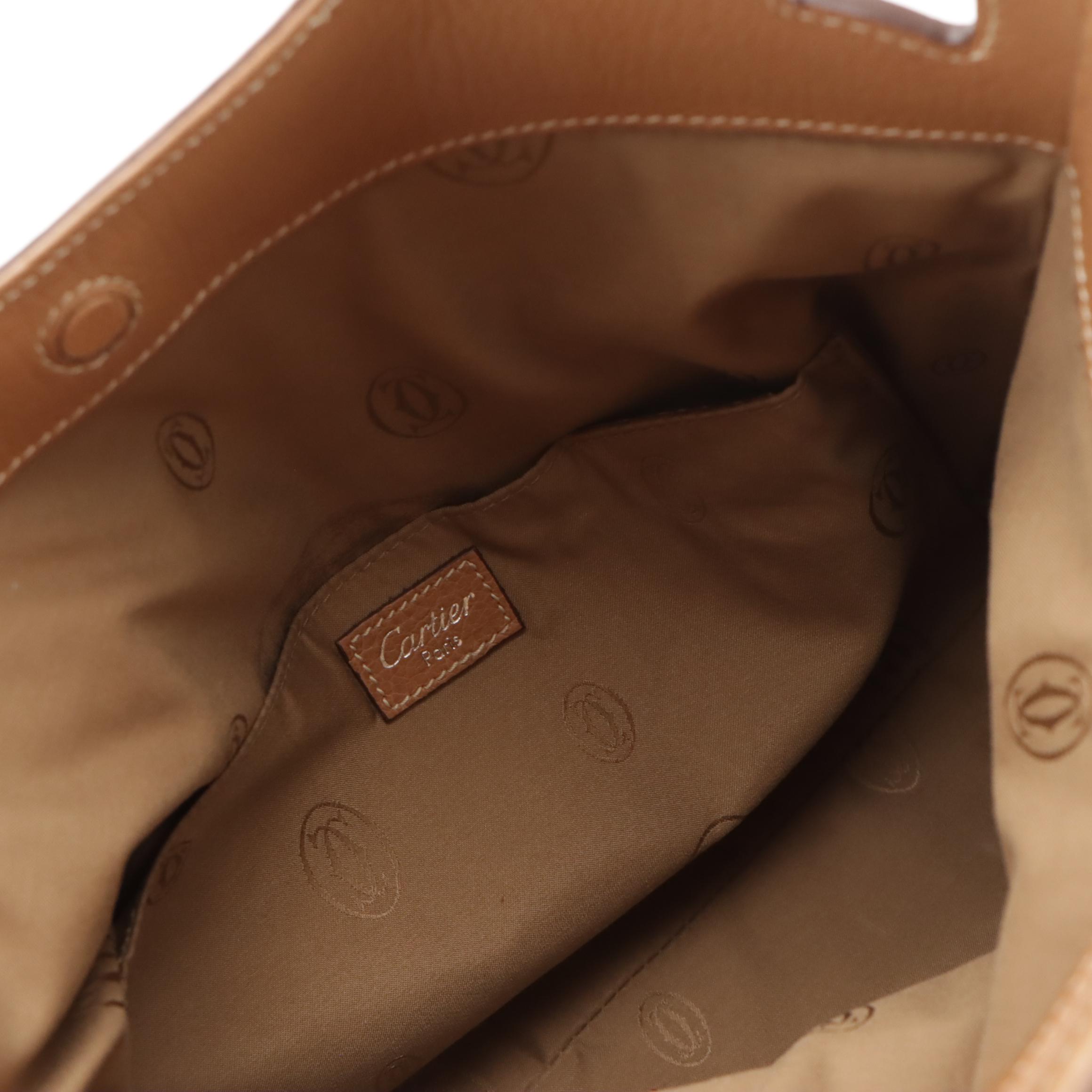 Cartier Marcello de Cartier Handbag in Camel Brown Grained Leather