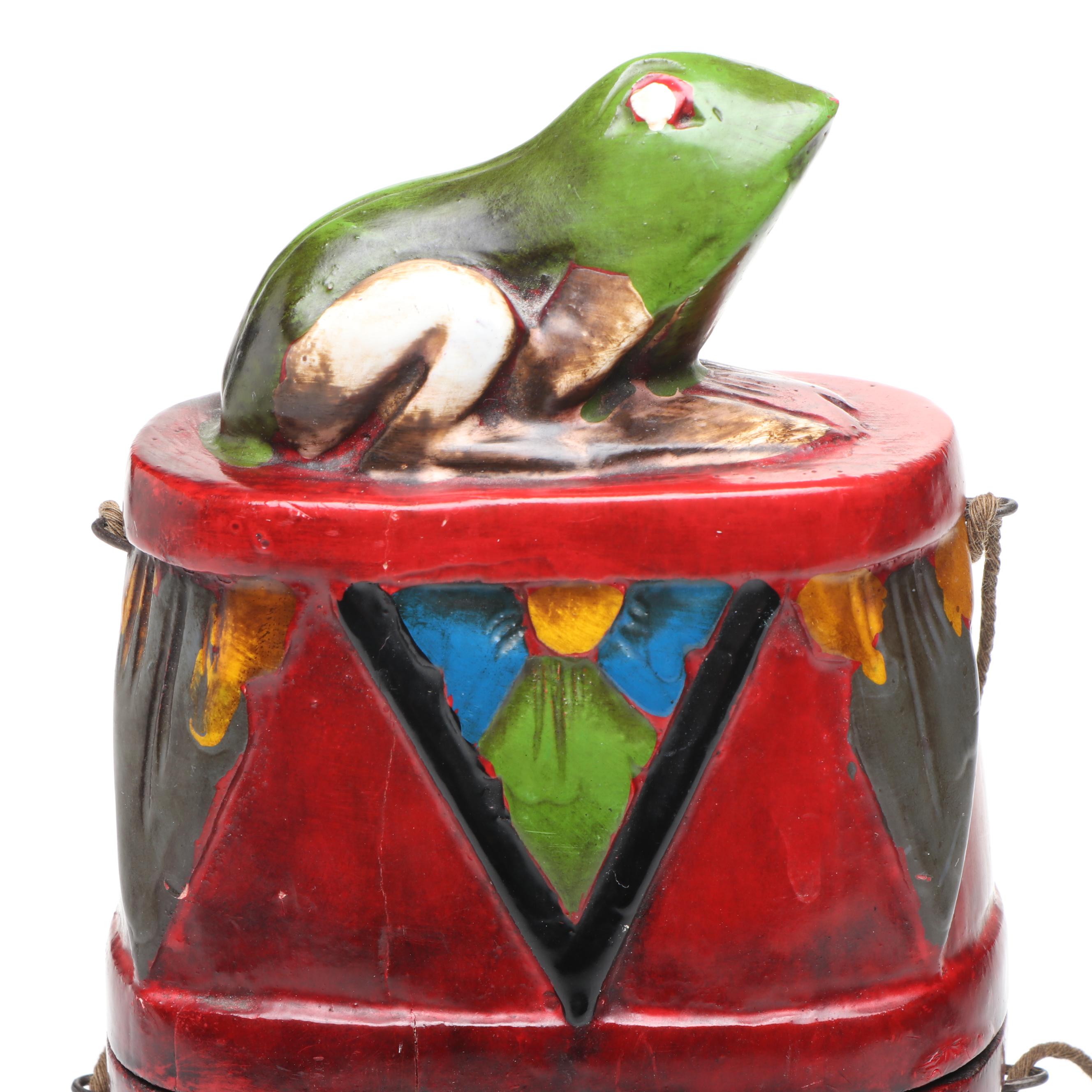 Carved Yaure Baule Passport Mask, Frog Box, Ceramic Plate and Marble Bookends