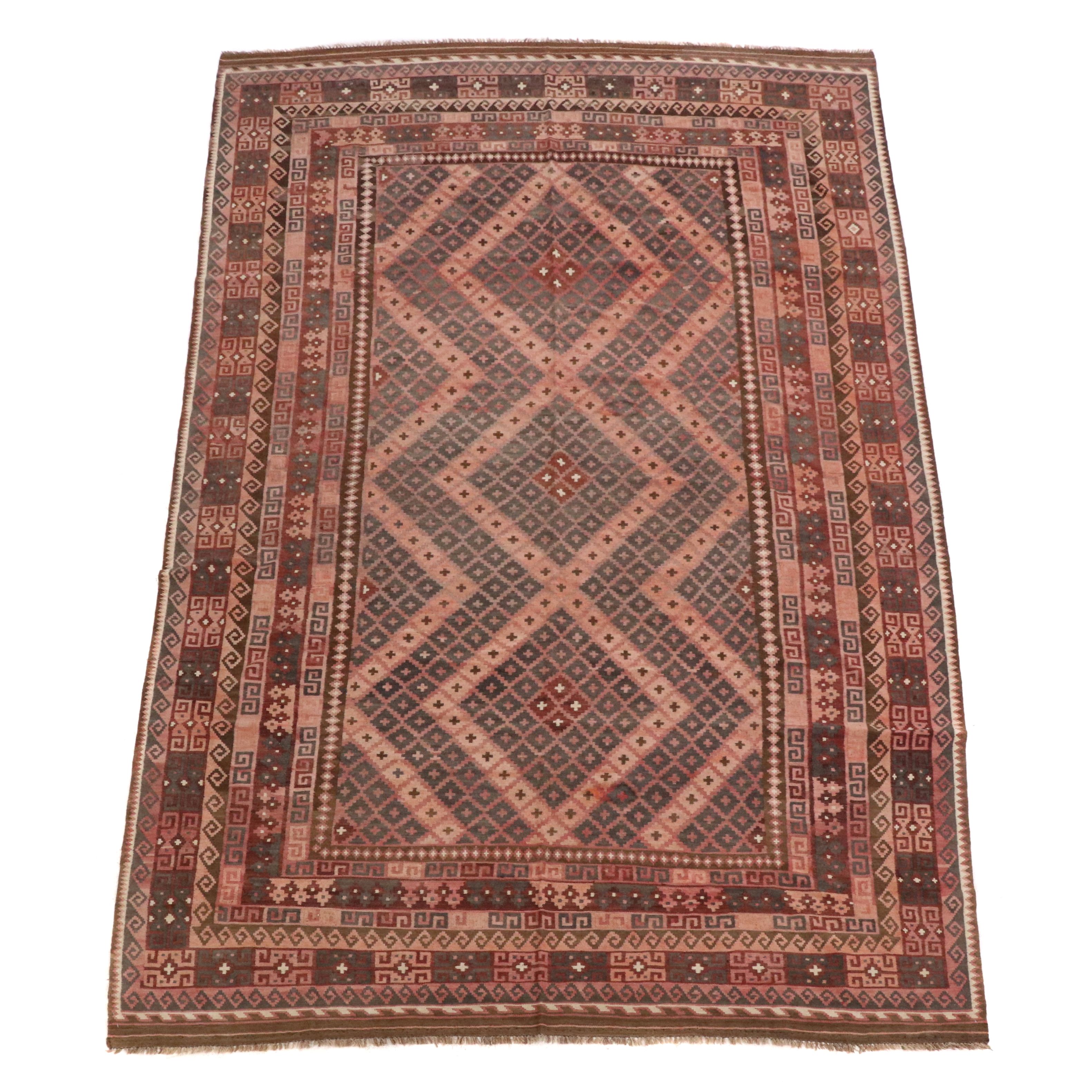 8'2 x 14'1 Handwoven Turkish Kilim Room-Sized Rug