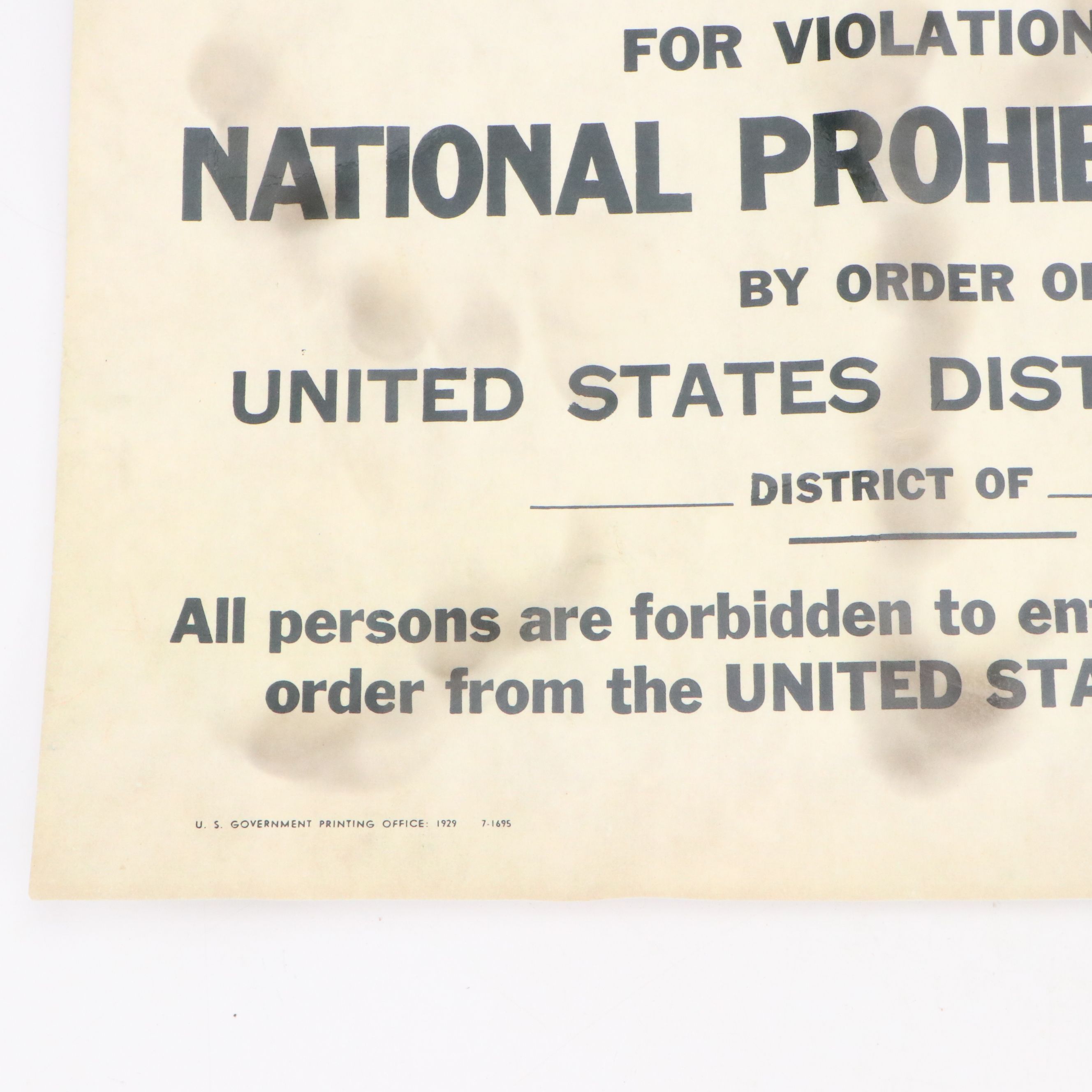 Prohibition Era Whisky Prescription Form with Reproduction Sign