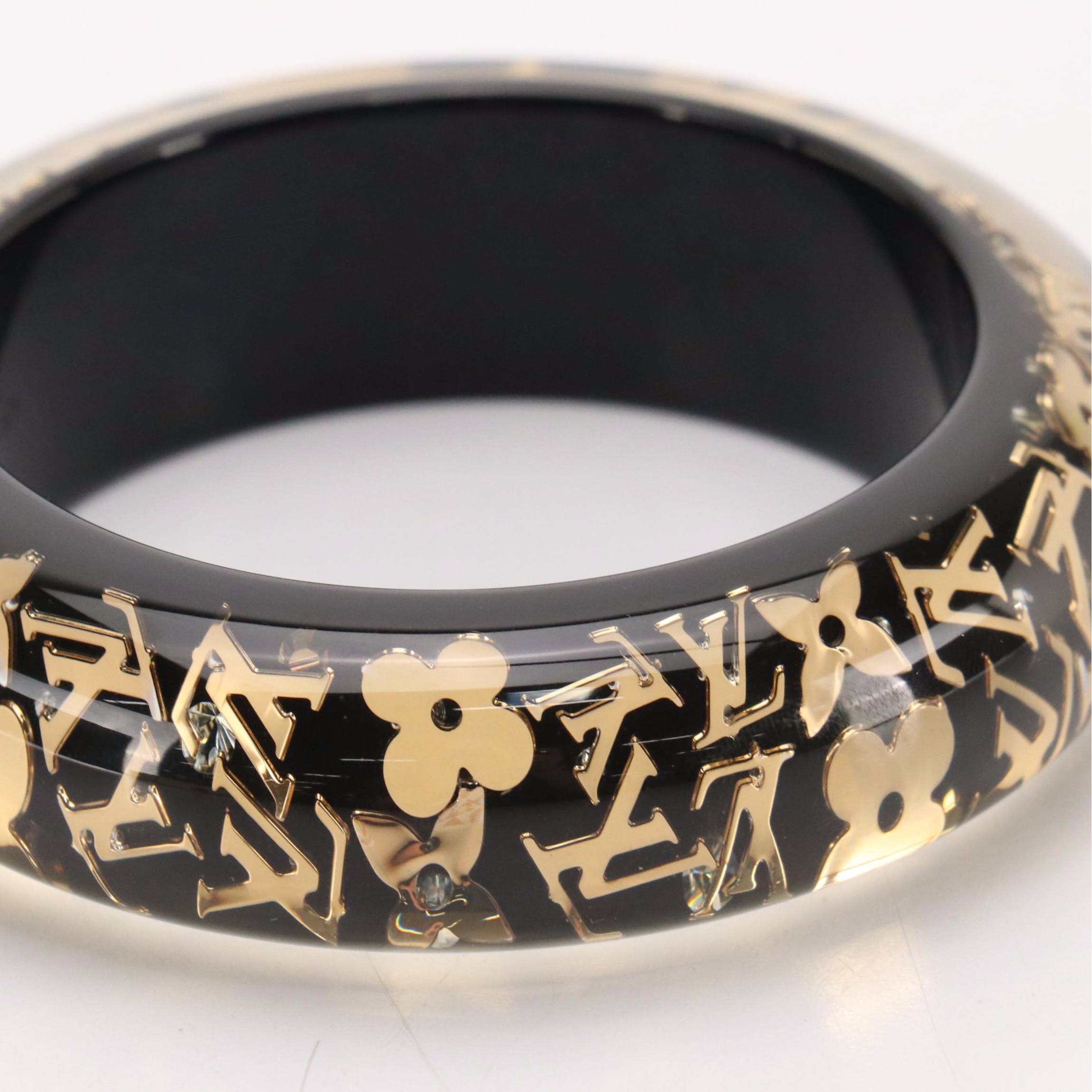 Louis Vuitton Inclusion Logo Chunky Bangle Bracelet, With Box