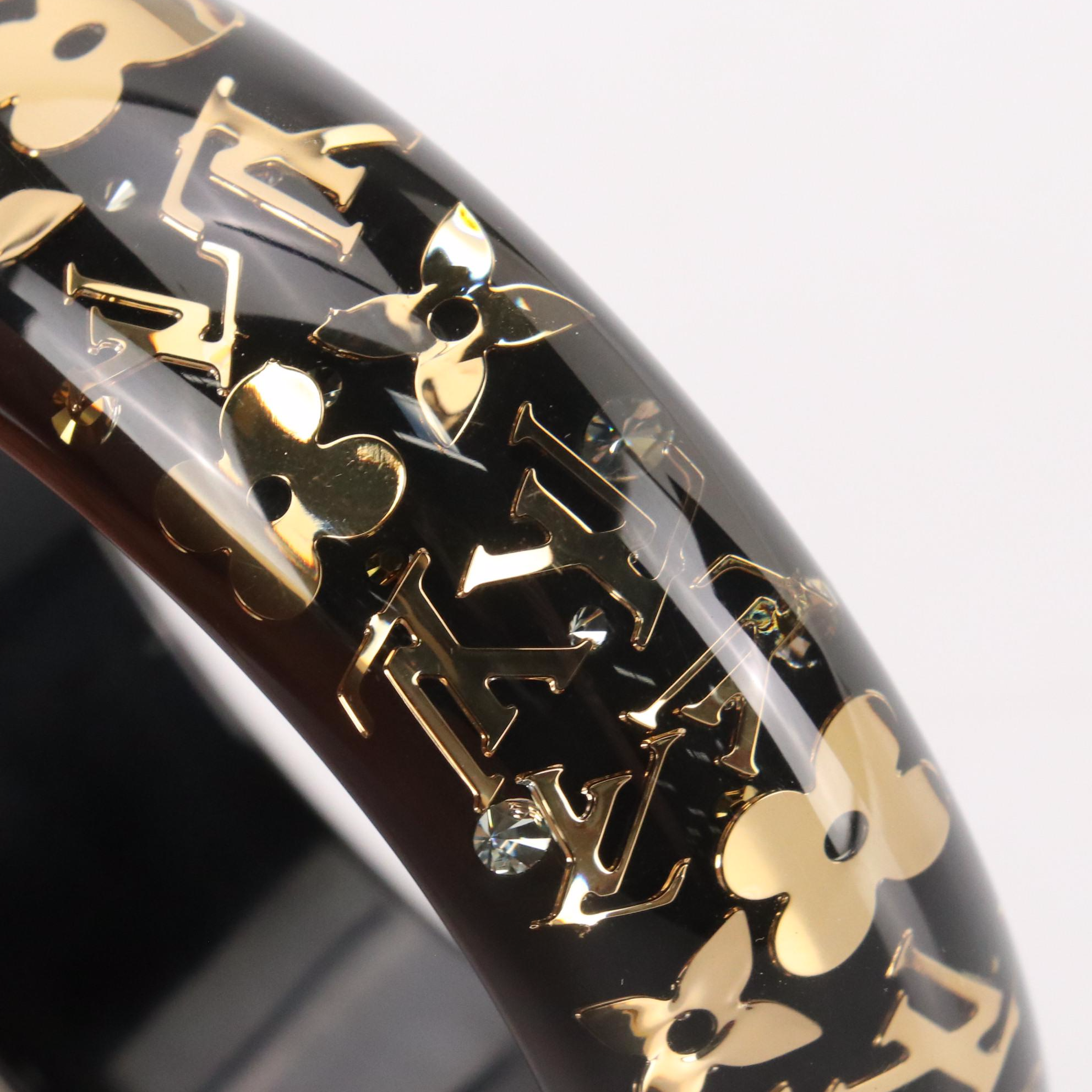 Louis Vuitton Inclusion Logo Chunky Bangle Bracelet, With Box