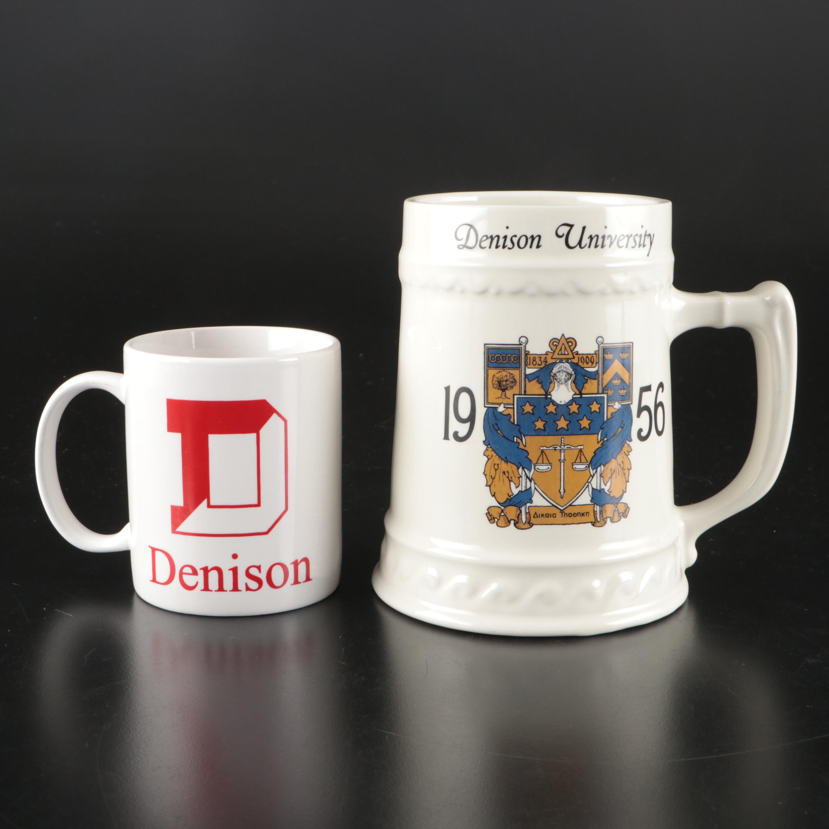 Denison University Glass and Porcelain Mugs
