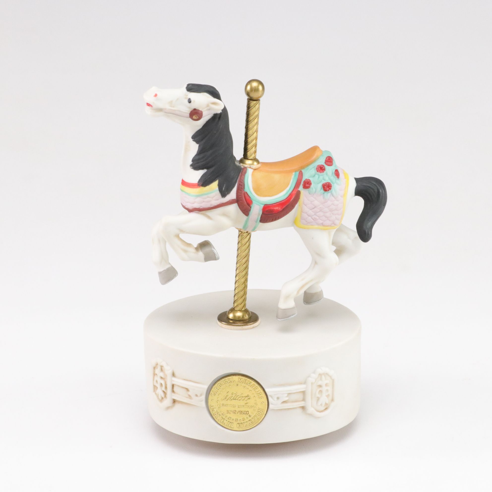 Quilted Ponies "Double Wedding Ring" and "Vine Patch" with Other Carousel Horses