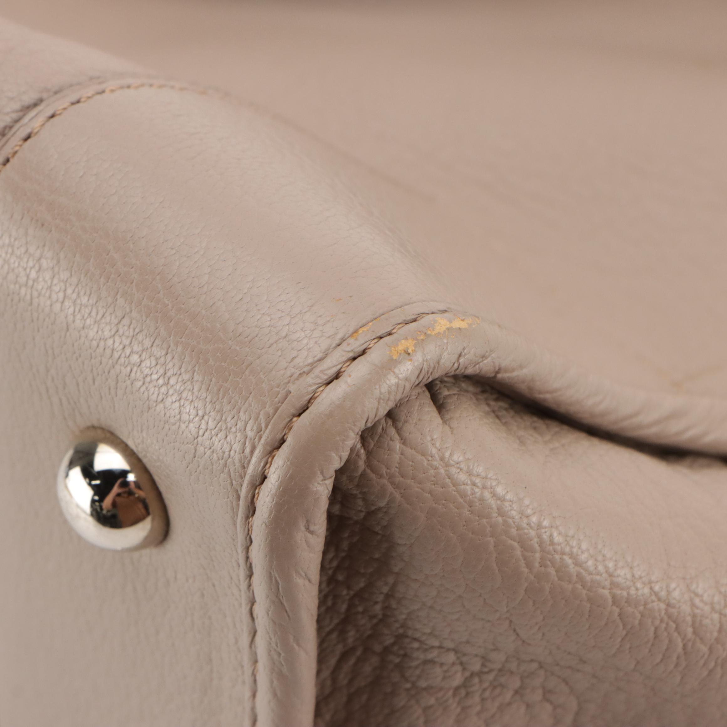 Loewe Amazona 36 Boston Bag in Taupe Grey Calfskin Leather