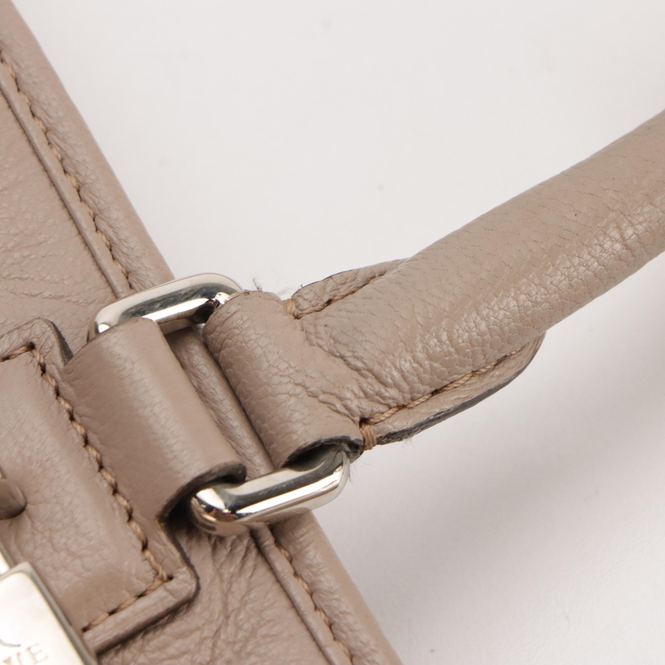 Loewe Amazona 36 Boston Bag in Taupe Grey Calfskin Leather