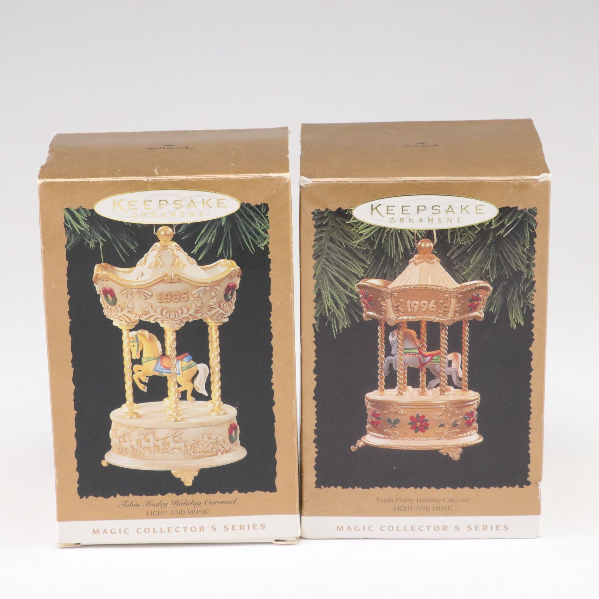 Quilted Ponies "Double Wedding Ring" and "Vine Patch" with Other Carousel Horses