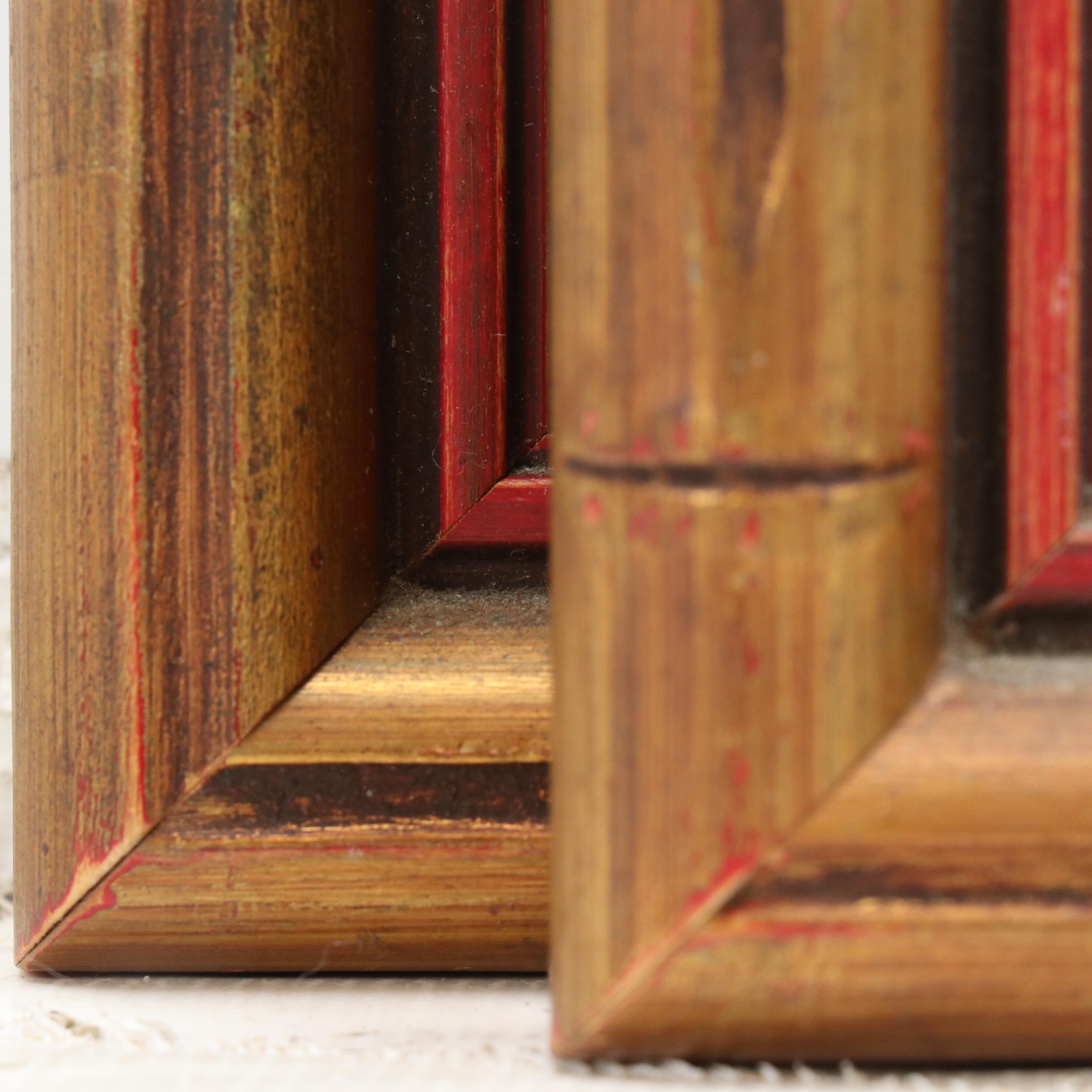 Pair of Chinese Style Watercolor on Cork Bird and Flower Paintings