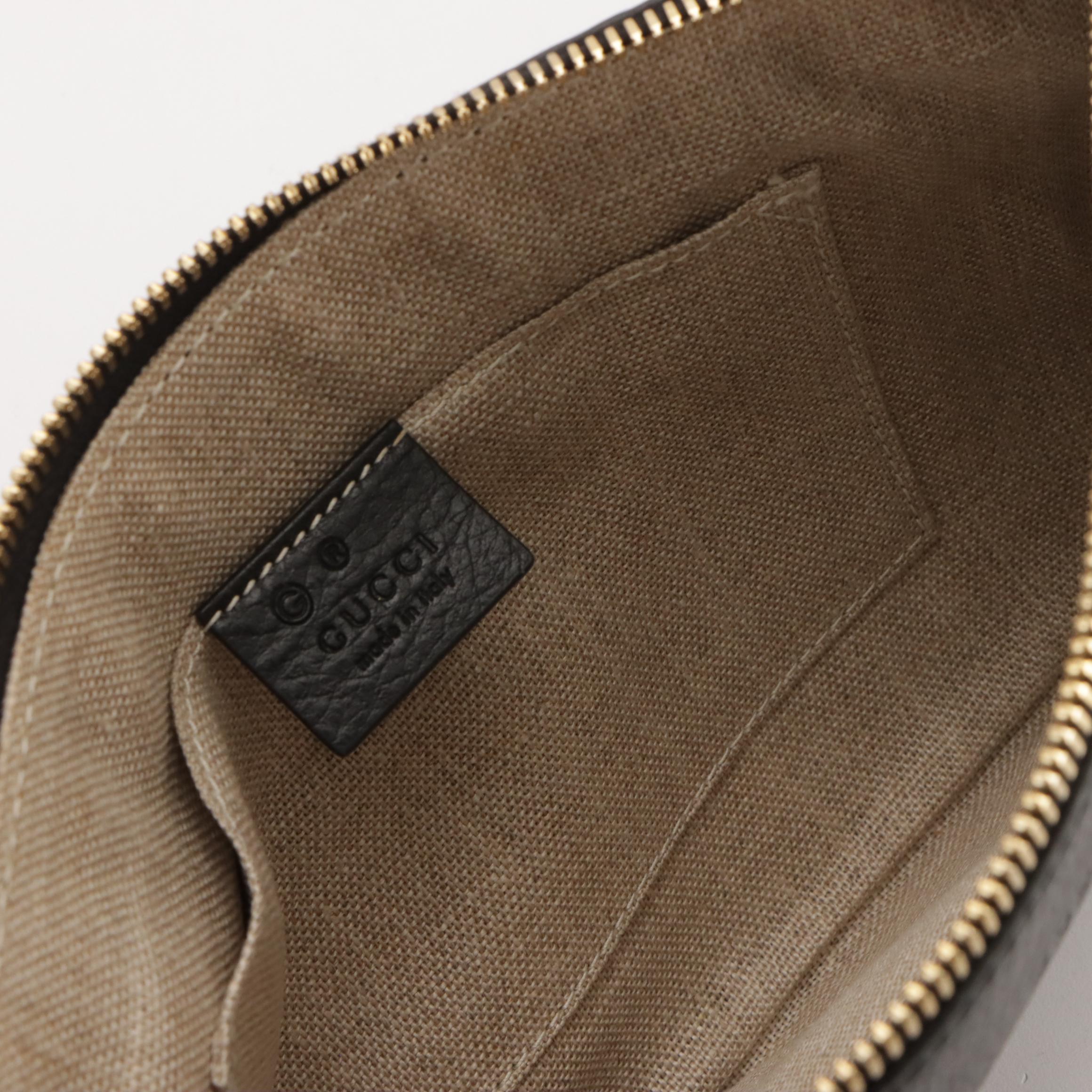 Gucci Bamboo Tassel Closure Zip Clutch/Pouch in Black Calfskin Leather