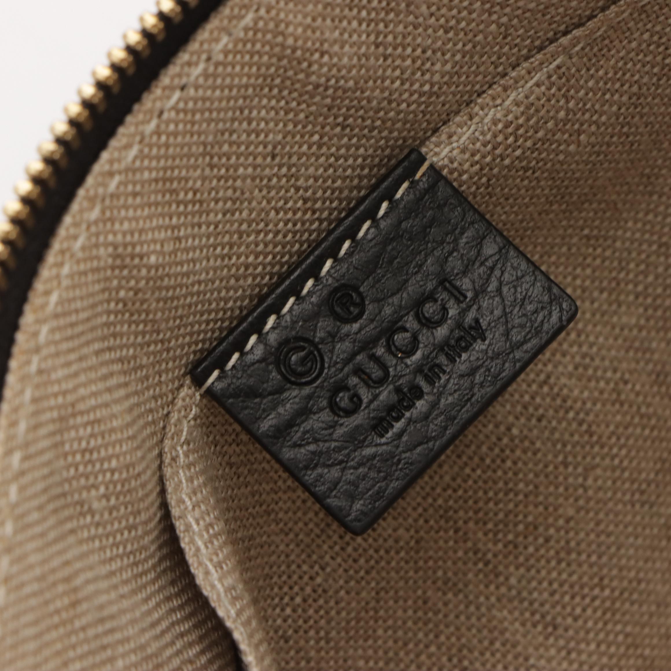 Gucci Bamboo Tassel Closure Zip Clutch/Pouch in Black Calfskin Leather