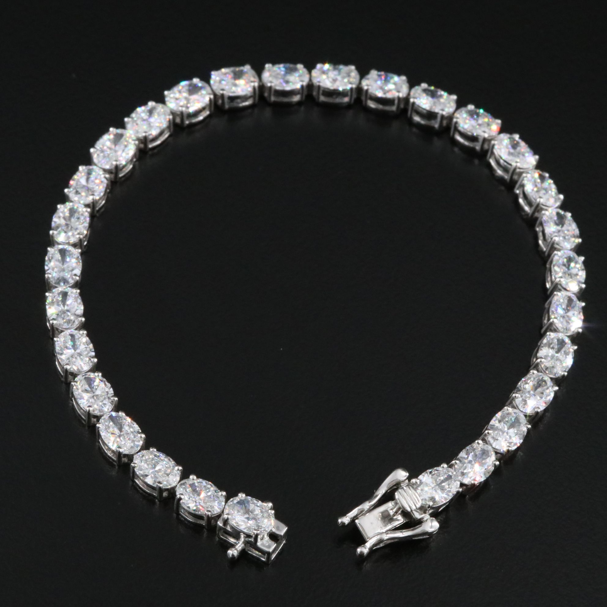 Platinum 11.24 CTW Lab Grown Diamond Line Bracelet