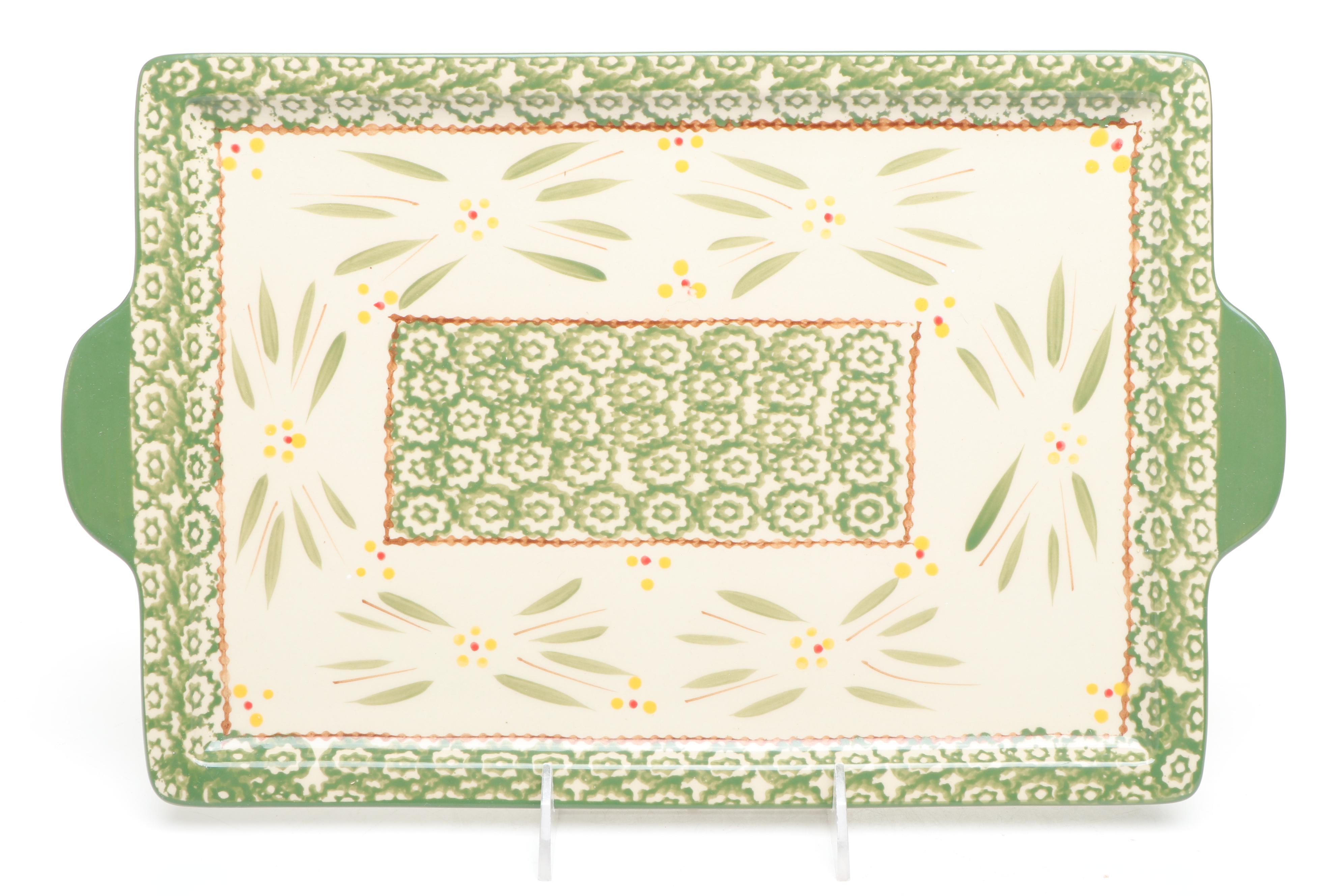 Temp-Tations by Tara "Old World" Hand-Painted Casserole Dish and Serving Pieces