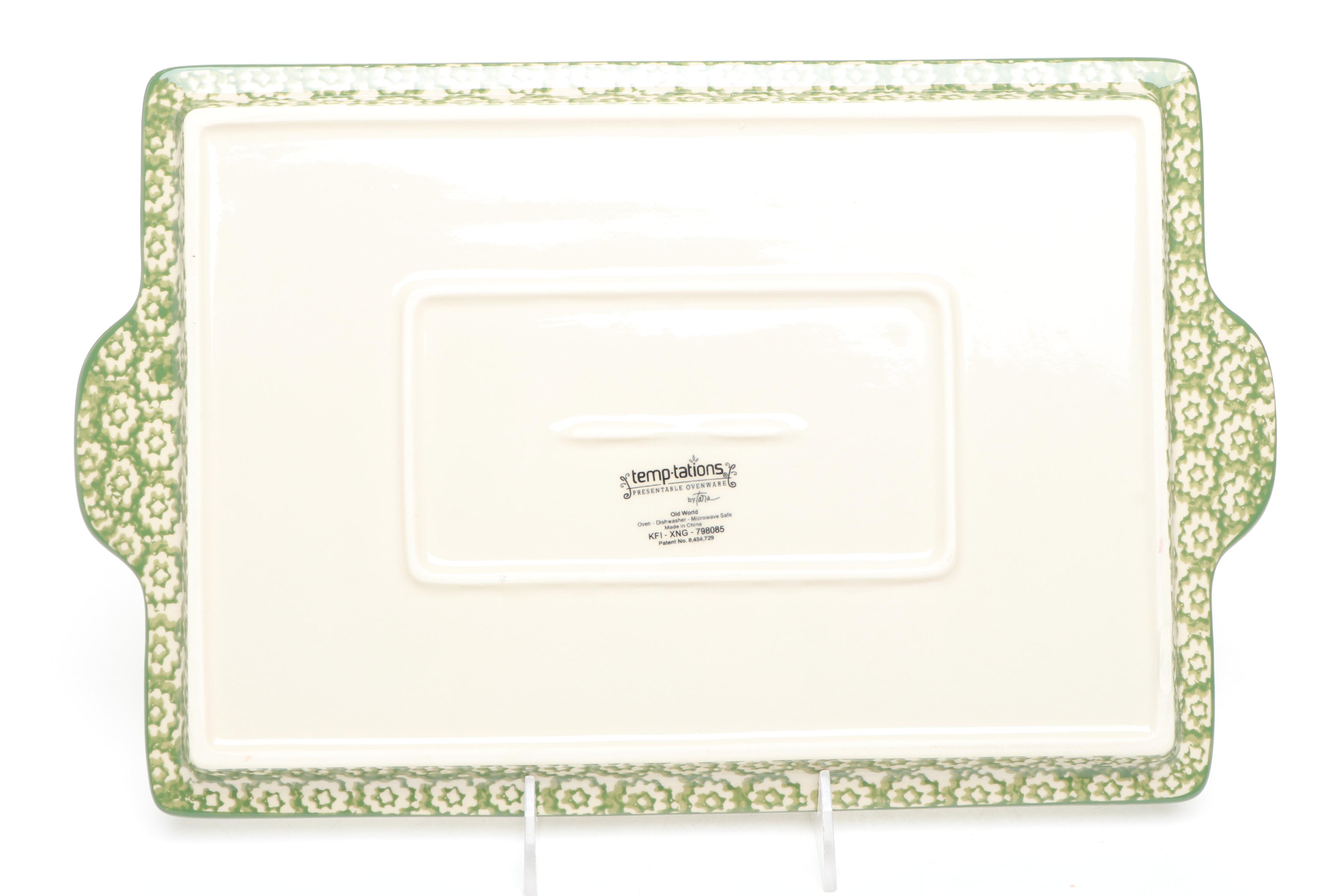 Temp-Tations by Tara "Old World" Hand-Painted Casserole Dish and Serving Pieces