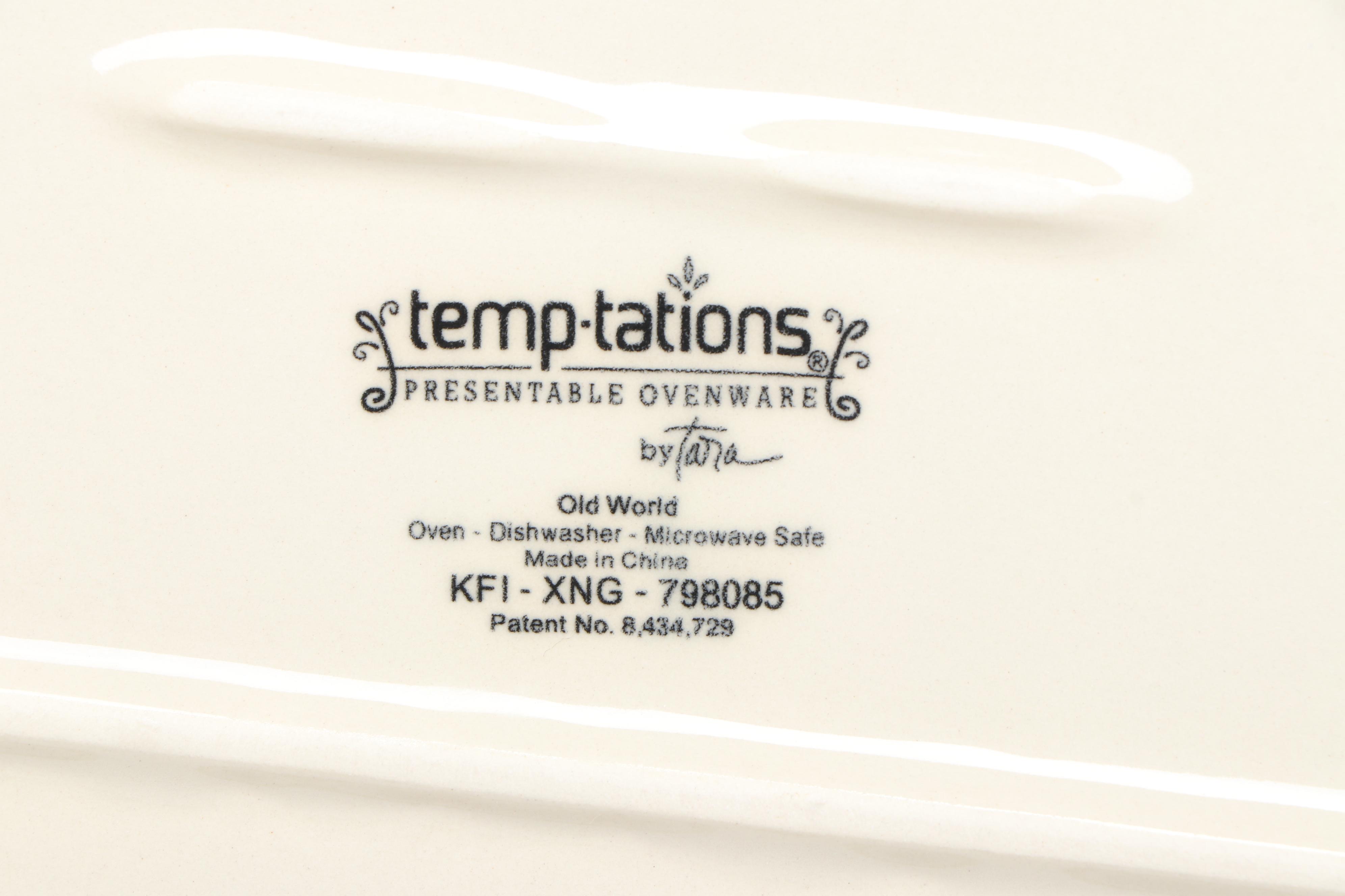 Temp-Tations by Tara "Old World" Hand-Painted Casserole Dish and Serving Pieces