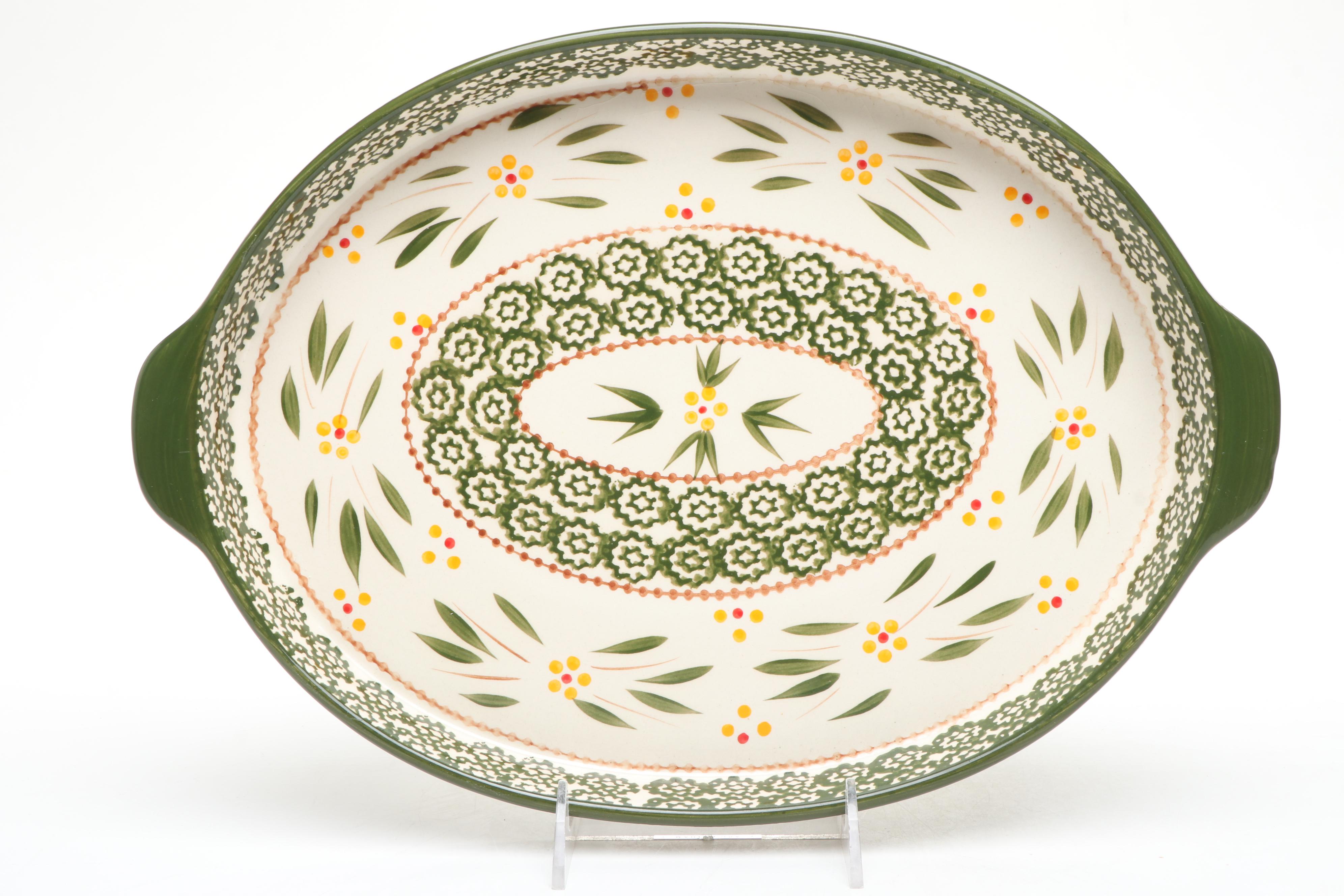 Temp-Tations by Tara "Old World" Hand-Painted Casserole Dish and Serving Pieces