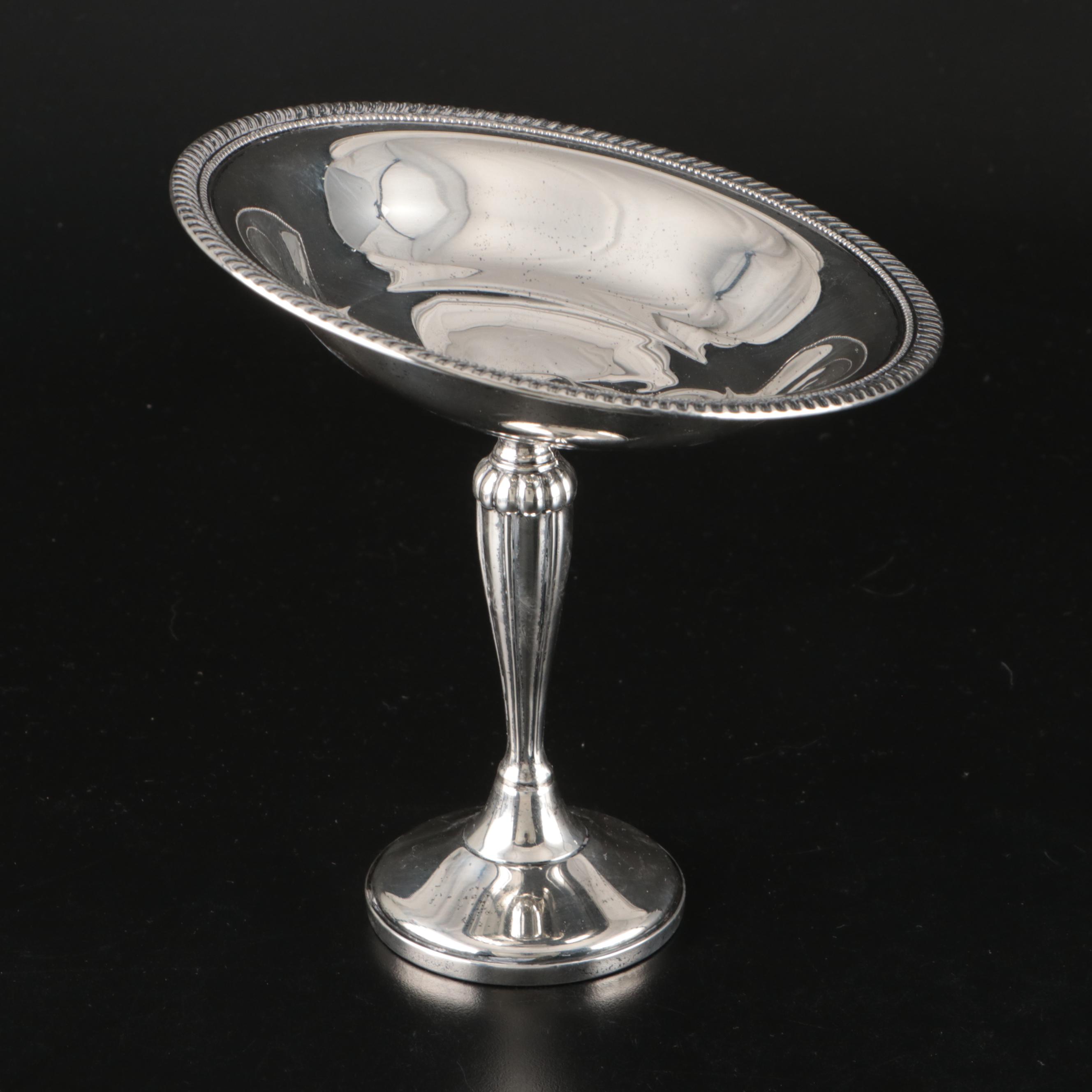 Lenox Sterling Creamer and Sugar Bowl, JH Sterling Compote, and Sterling Basket