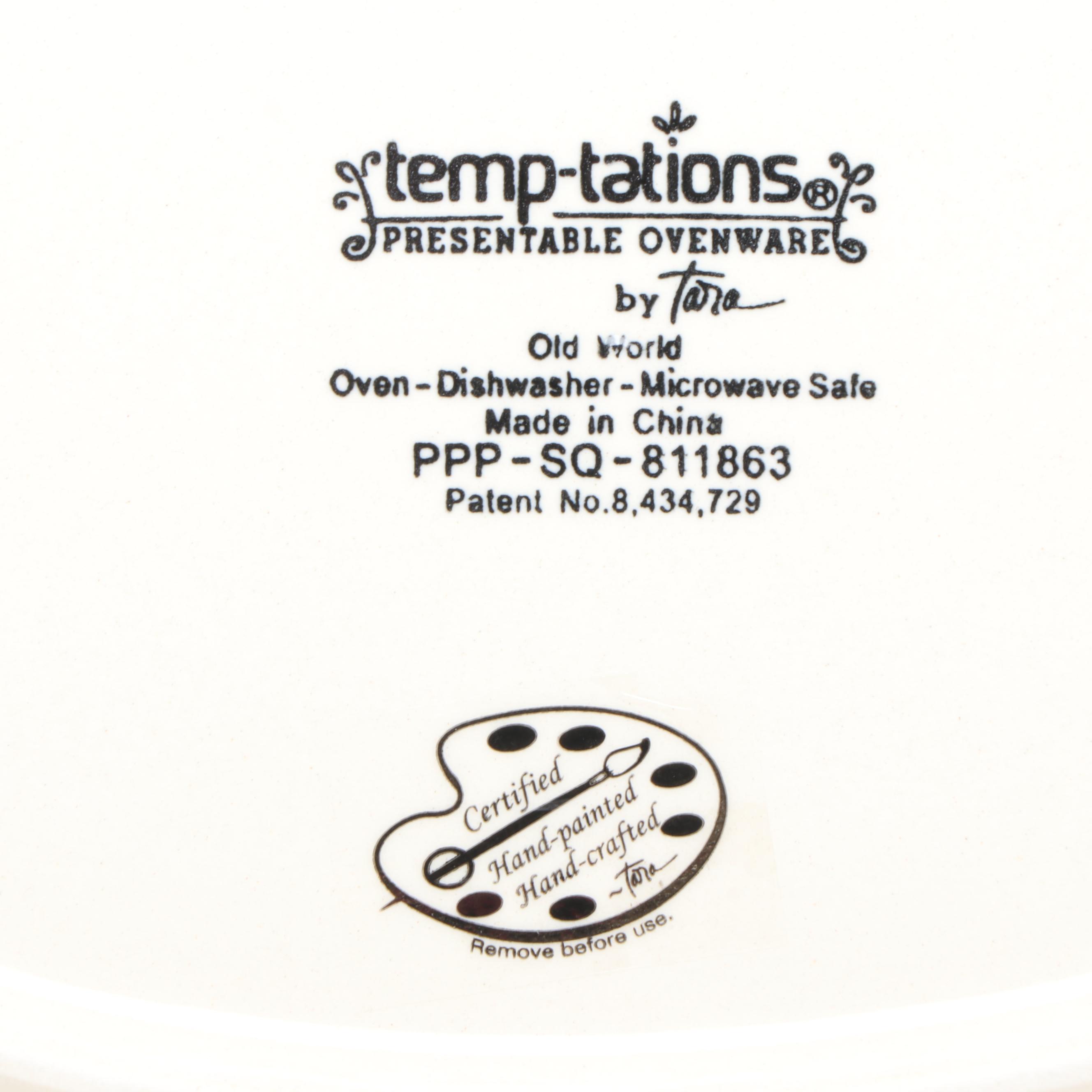 Temp-Tations by Tara "Old World" Hand-Painted Casserole Dish and Serving Pieces