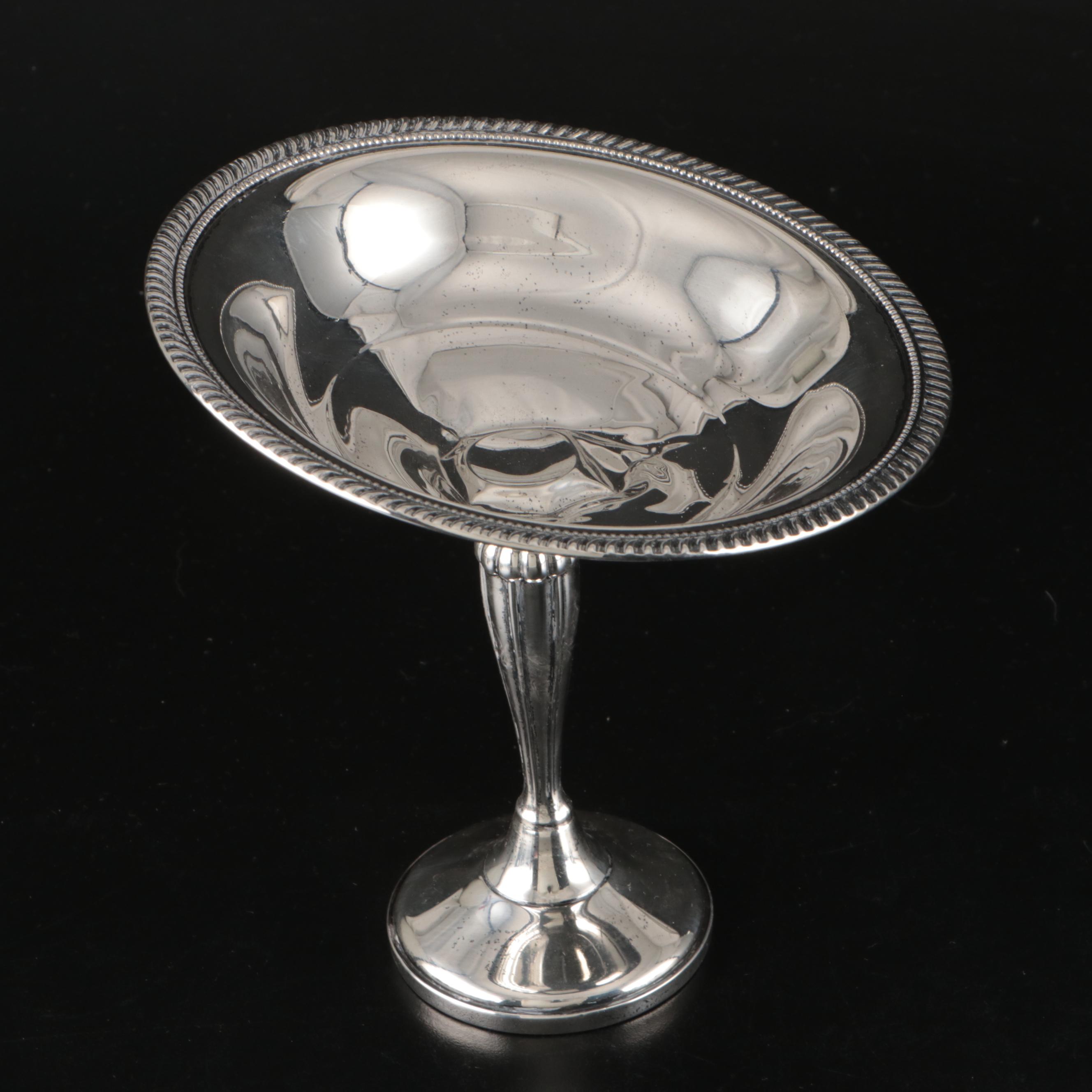 Lenox Sterling Creamer and Sugar Bowl, JH Sterling Compote, and Sterling Basket