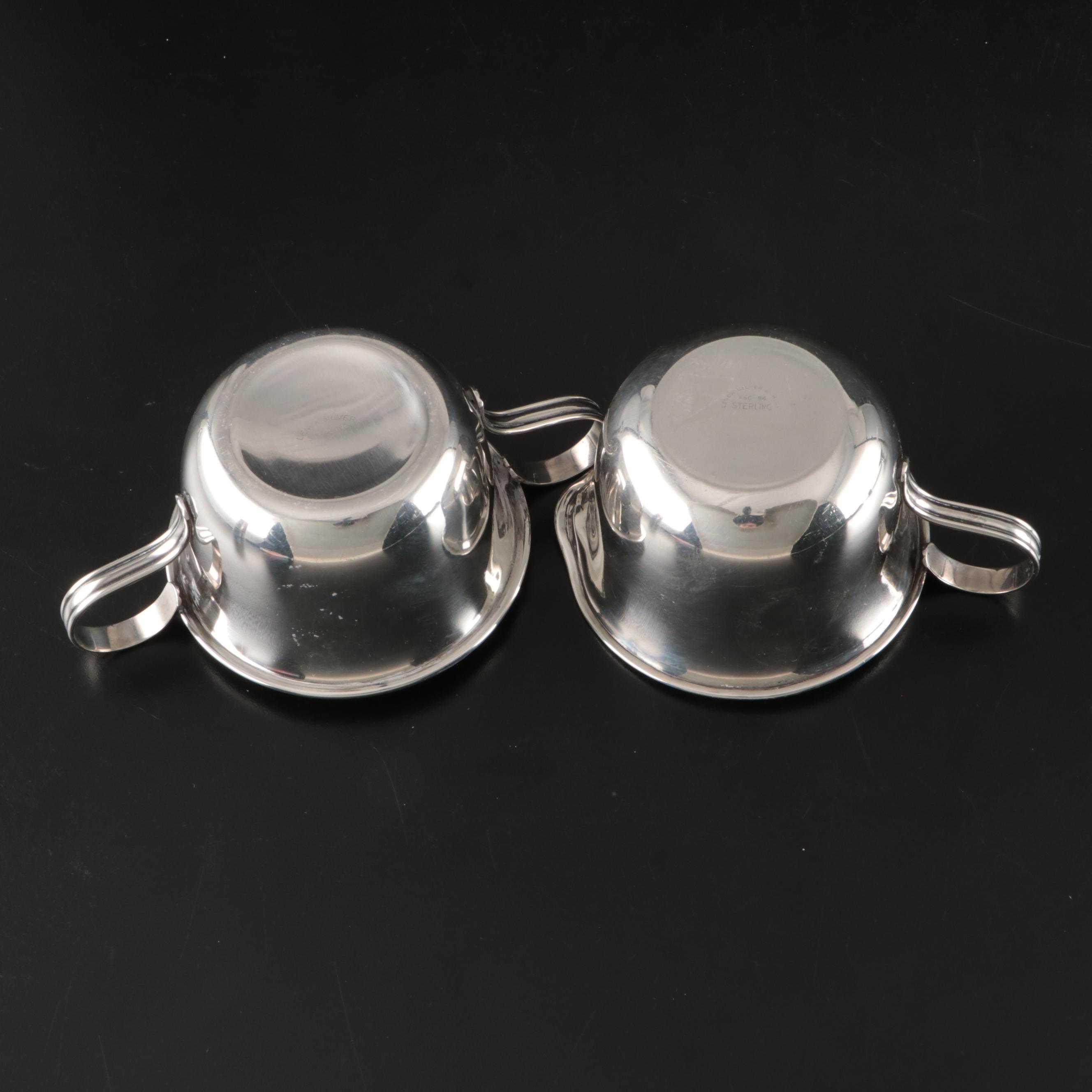 Lenox Sterling Creamer and Sugar Bowl, JH Sterling Compote, and Sterling Basket