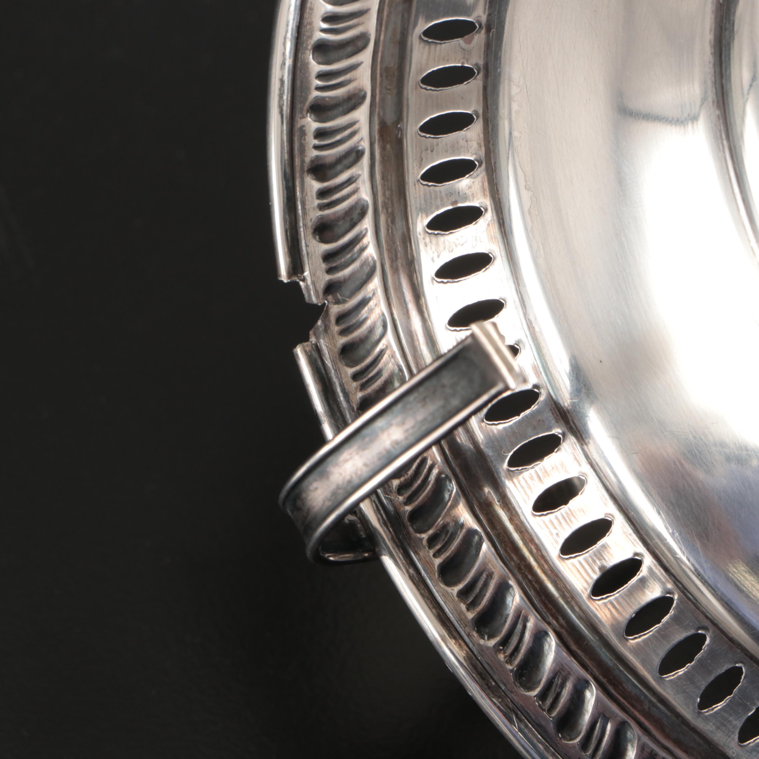 Lenox Sterling Creamer and Sugar Bowl, JH Sterling Compote, and Sterling Basket