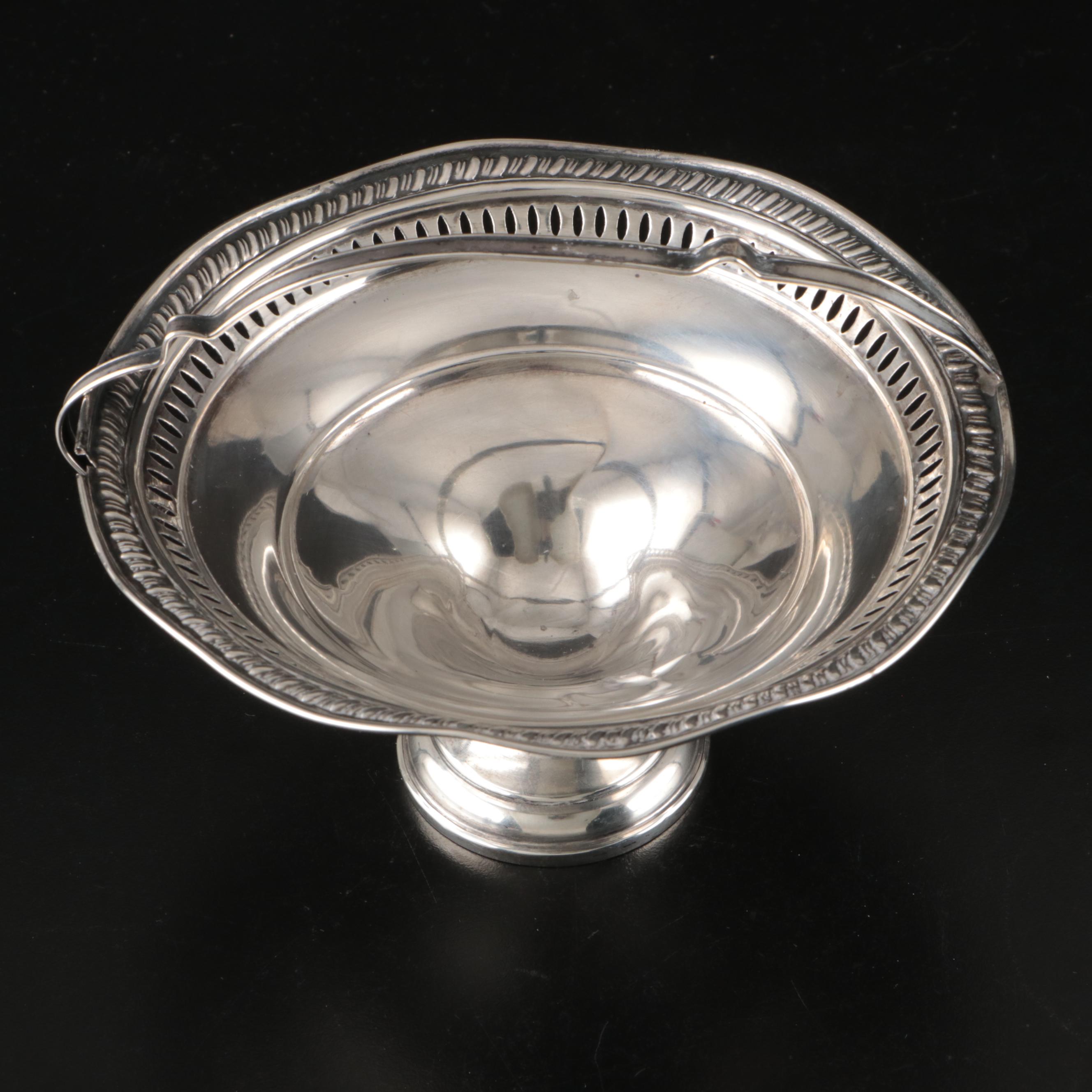 Lenox Sterling Creamer and Sugar Bowl, JH Sterling Compote, and Sterling Basket