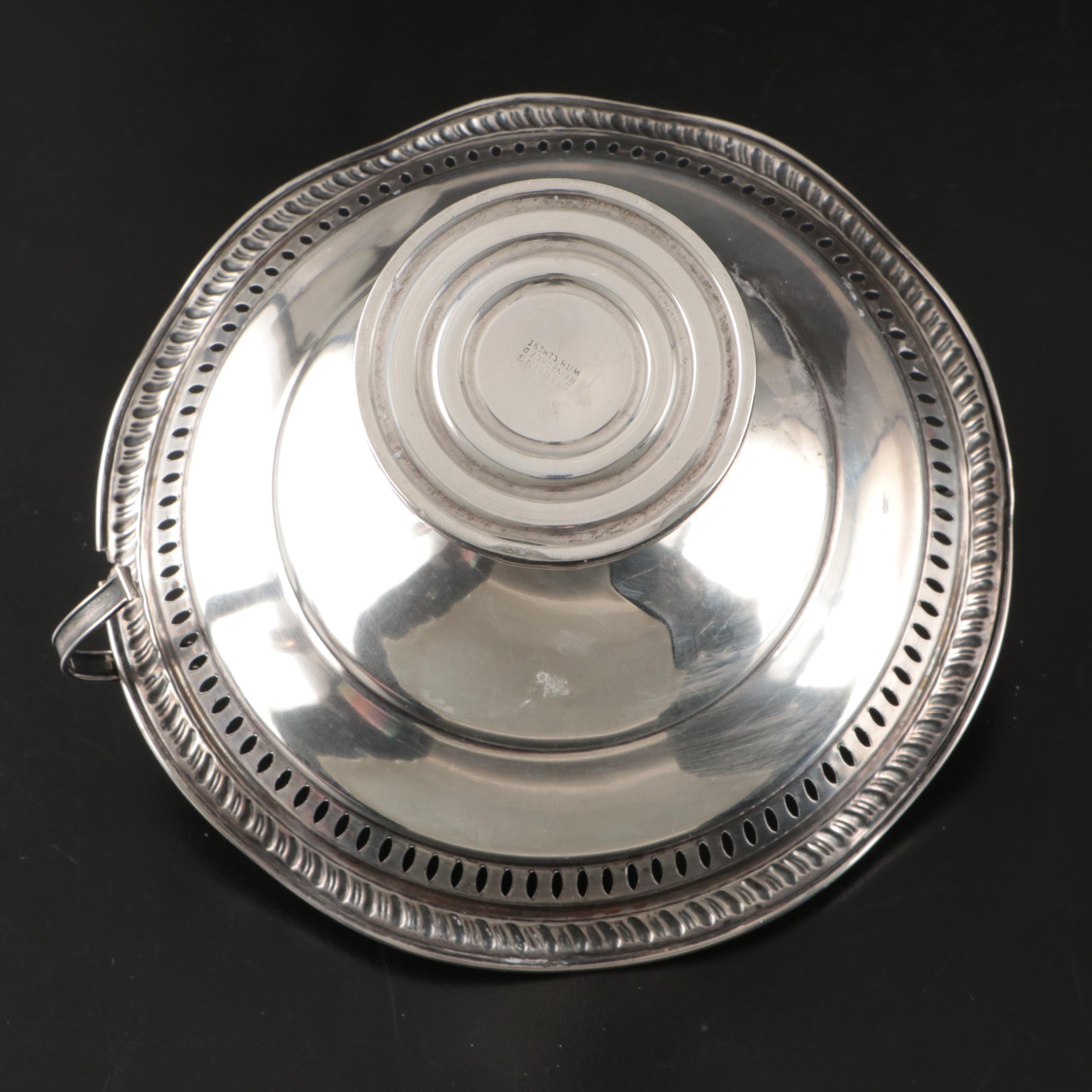 Lenox Sterling Creamer and Sugar Bowl, JH Sterling Compote, and Sterling Basket