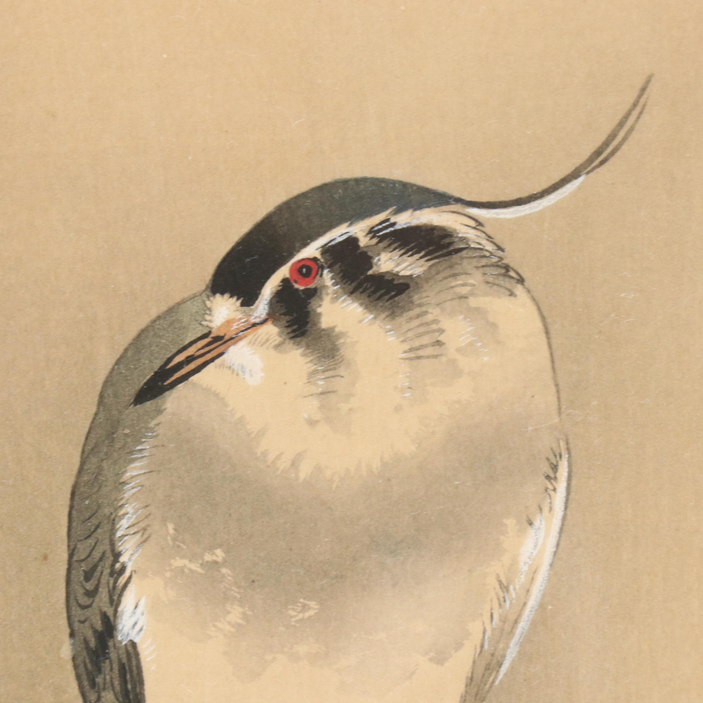 Woodblock "Night Heron on Willow"