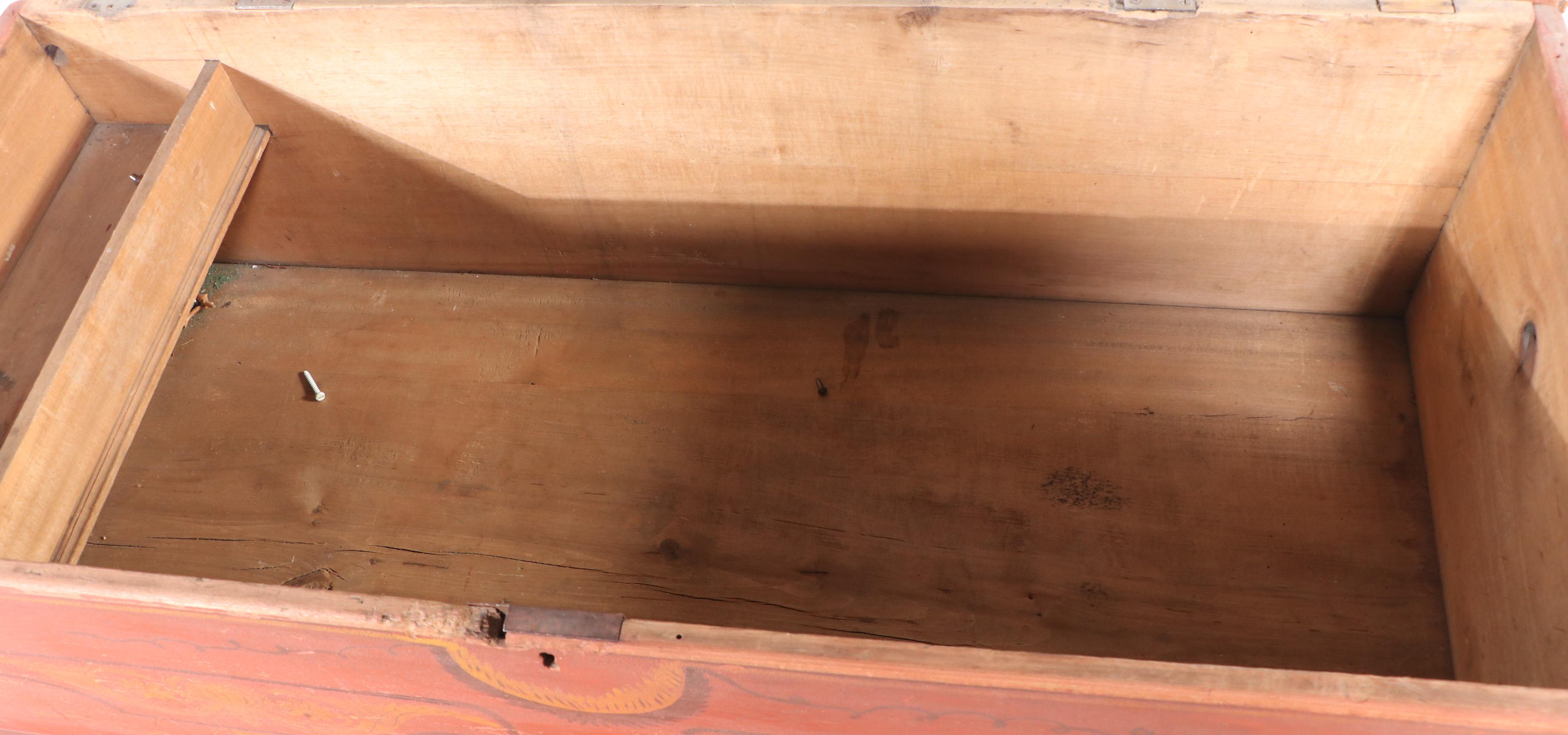 Pennsylvania Dutch Style Hand Painted Bench-Made Blanket Chest, 19th Century