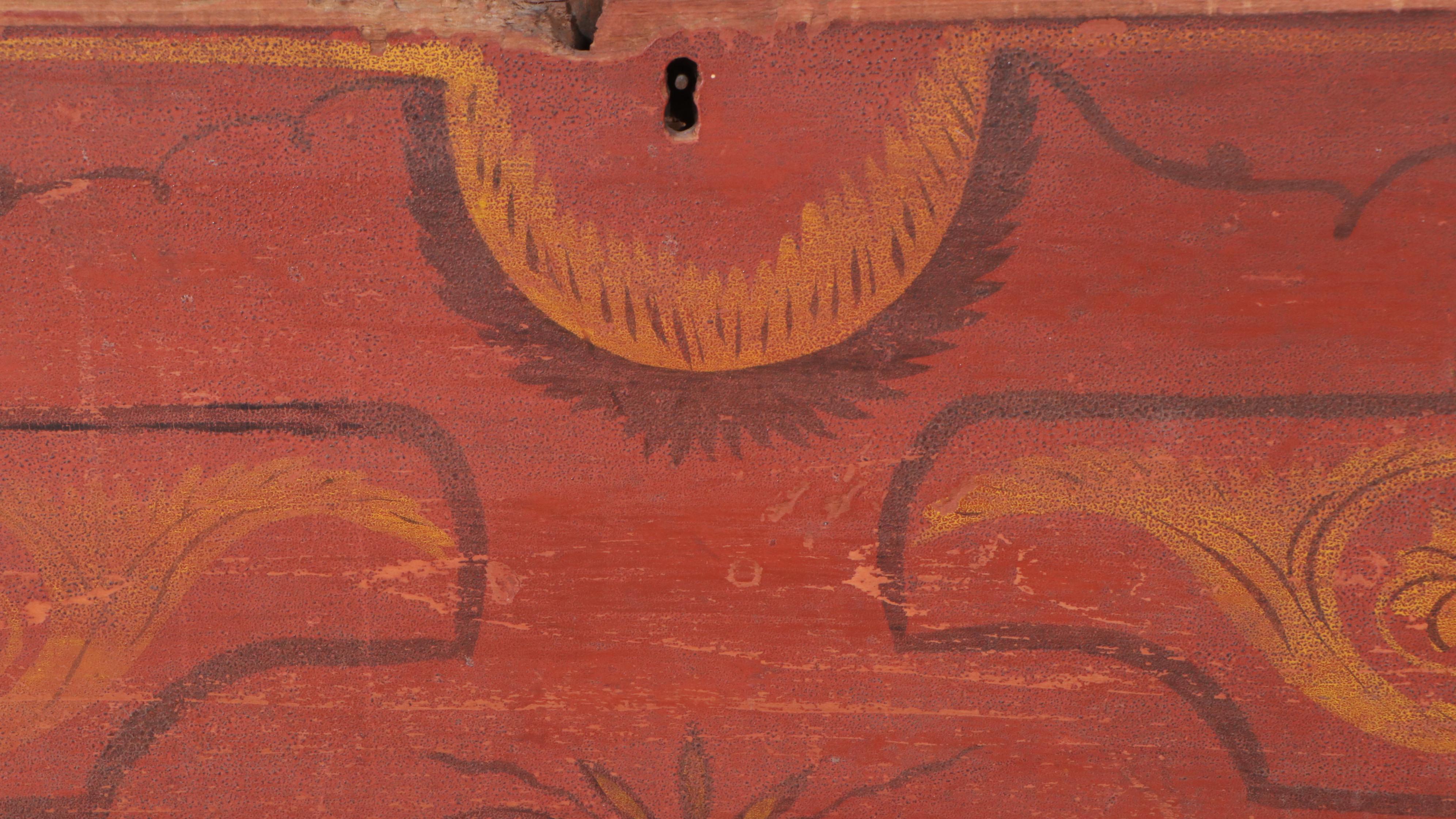 Pennsylvania Dutch Style Hand Painted Bench-Made Blanket Chest, 19th Century