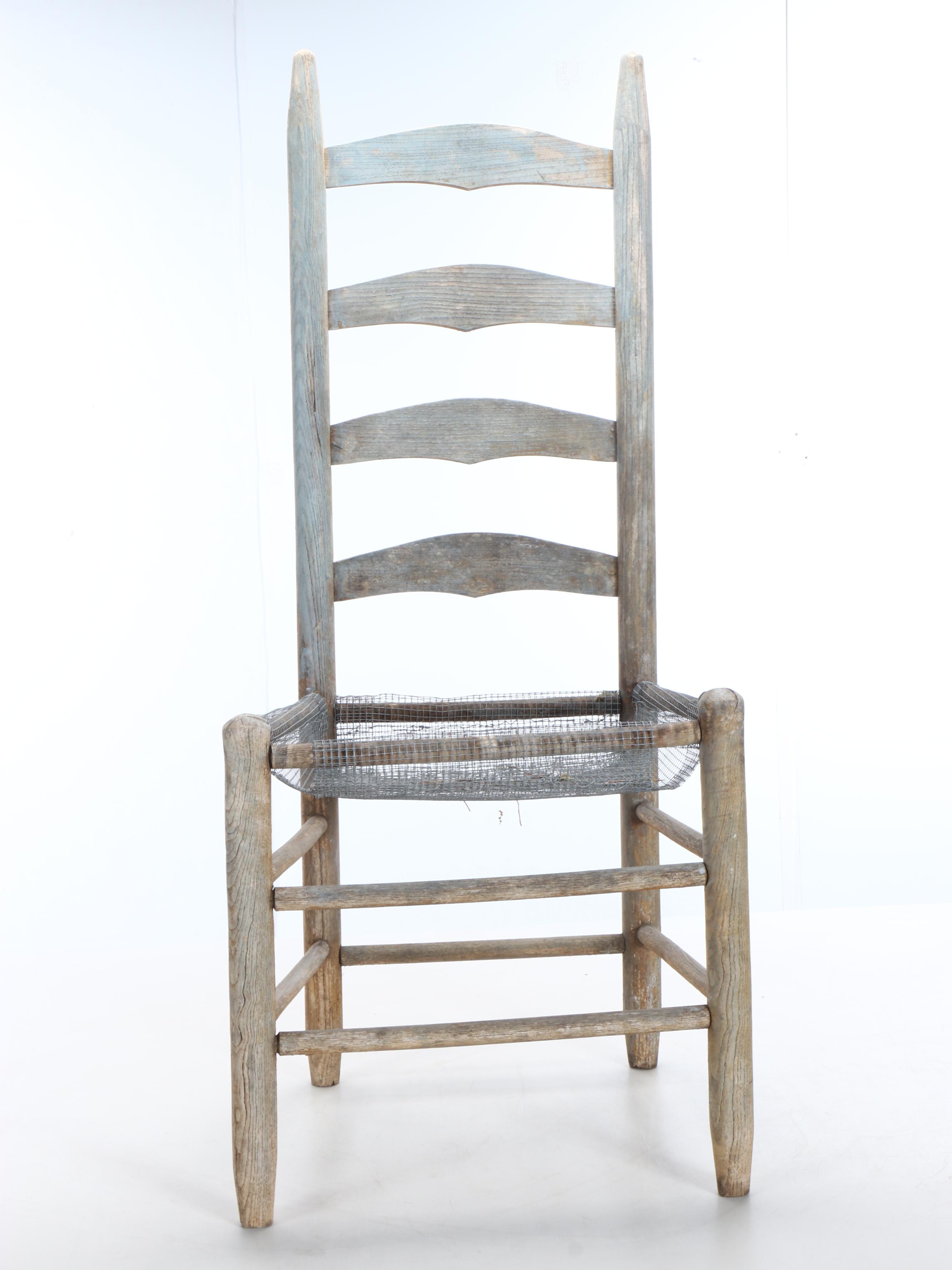 Garden Decor with Ladderback Chair, Window Frame, Garden Tools, and More