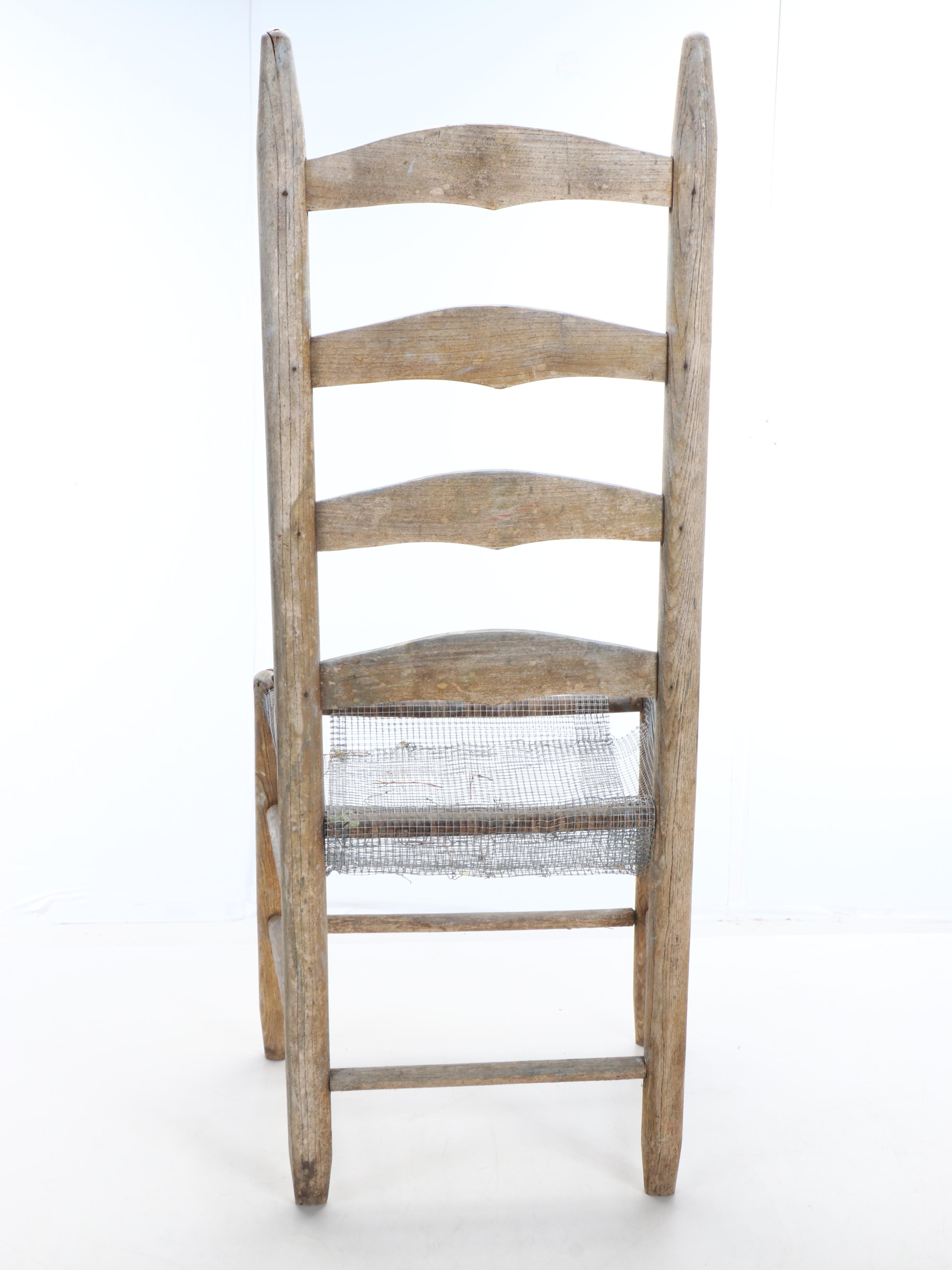 Garden Decor with Ladderback Chair, Window Frame, Garden Tools, and More