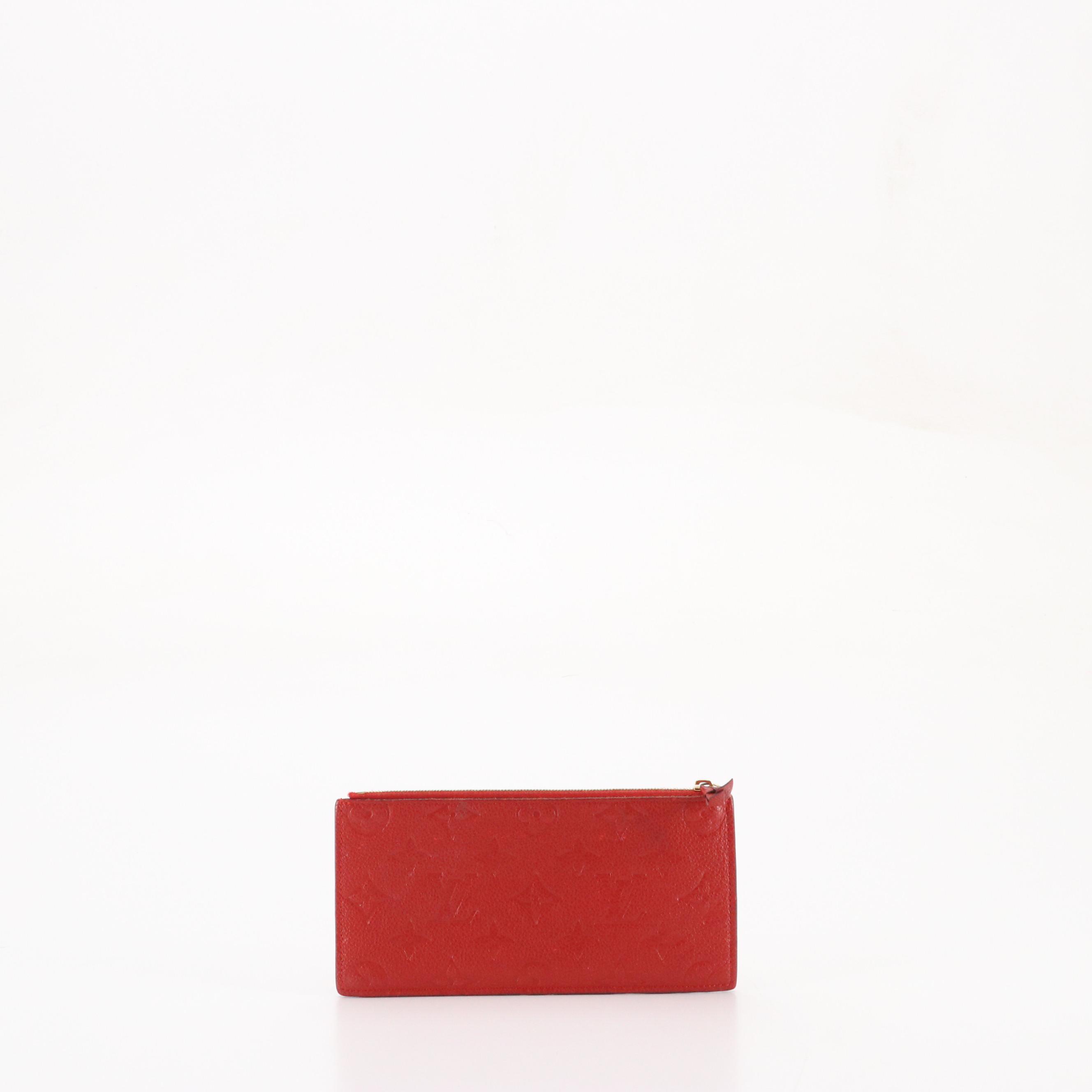 Louis Vuitton Felicie Pochette Zip Pouch in Red Monogram Empreinte Leather