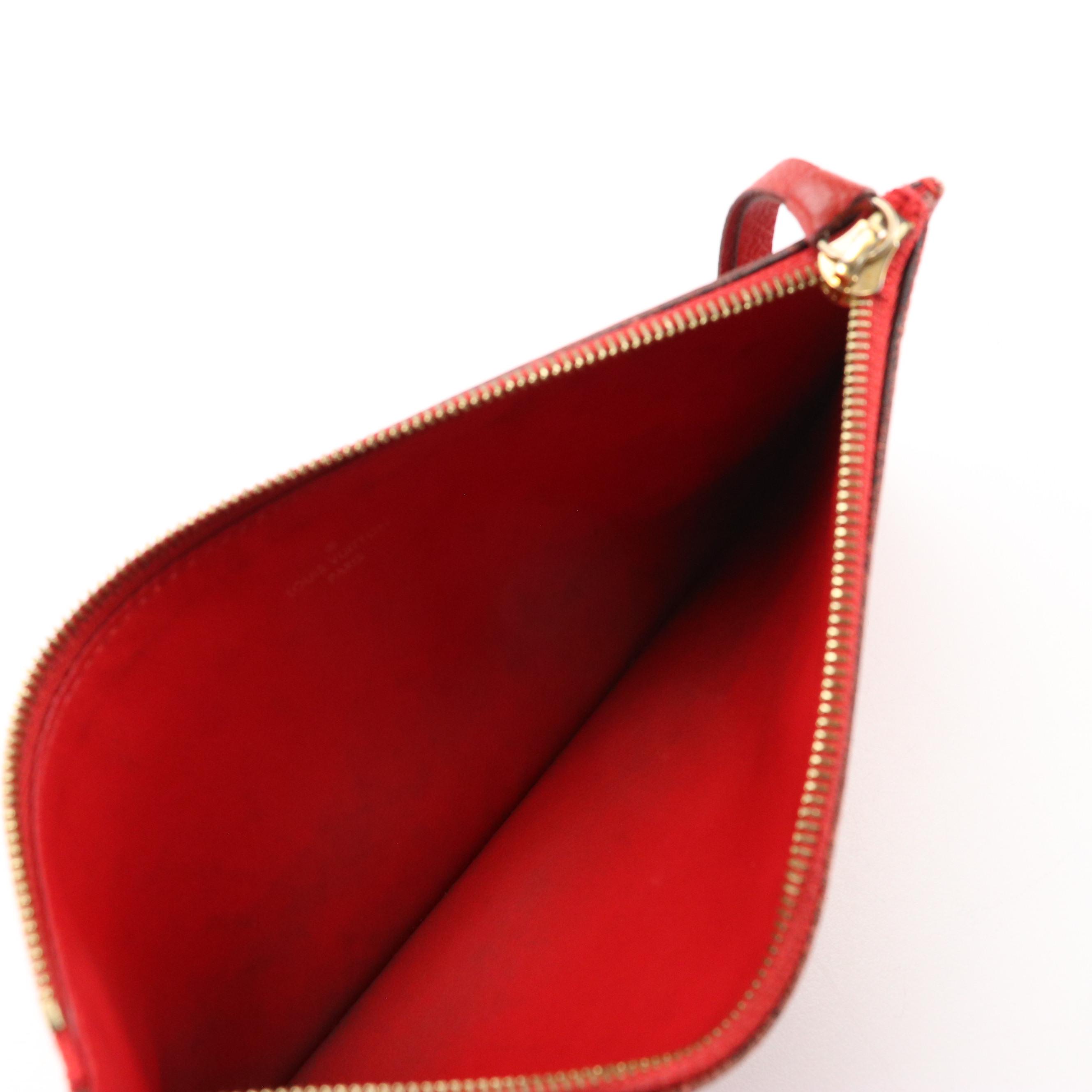 Louis Vuitton Felicie Pochette Zip Pouch in Red Monogram Empreinte Leather