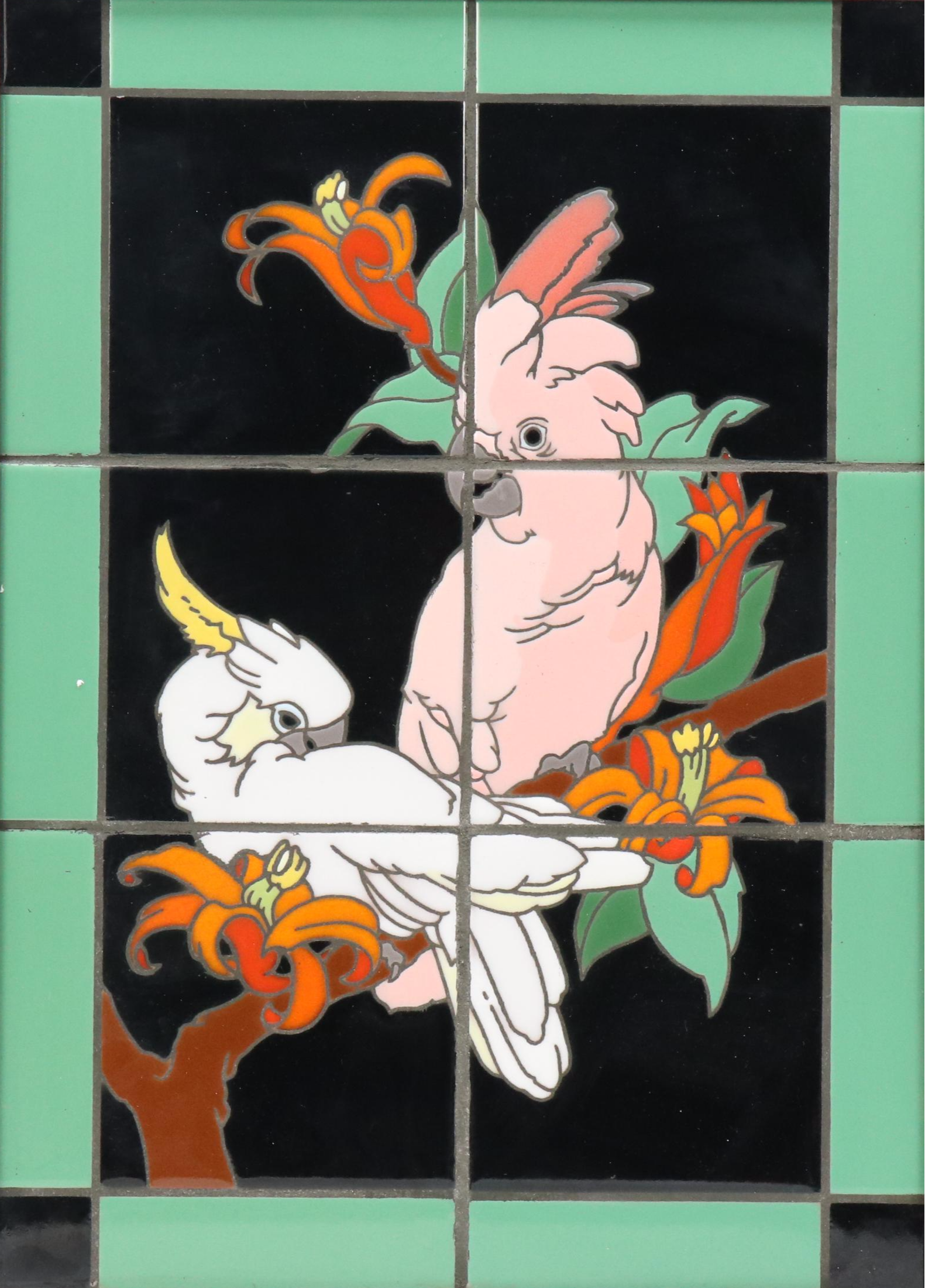 Framed Catalina Ceramic Tiles of Cockatoos