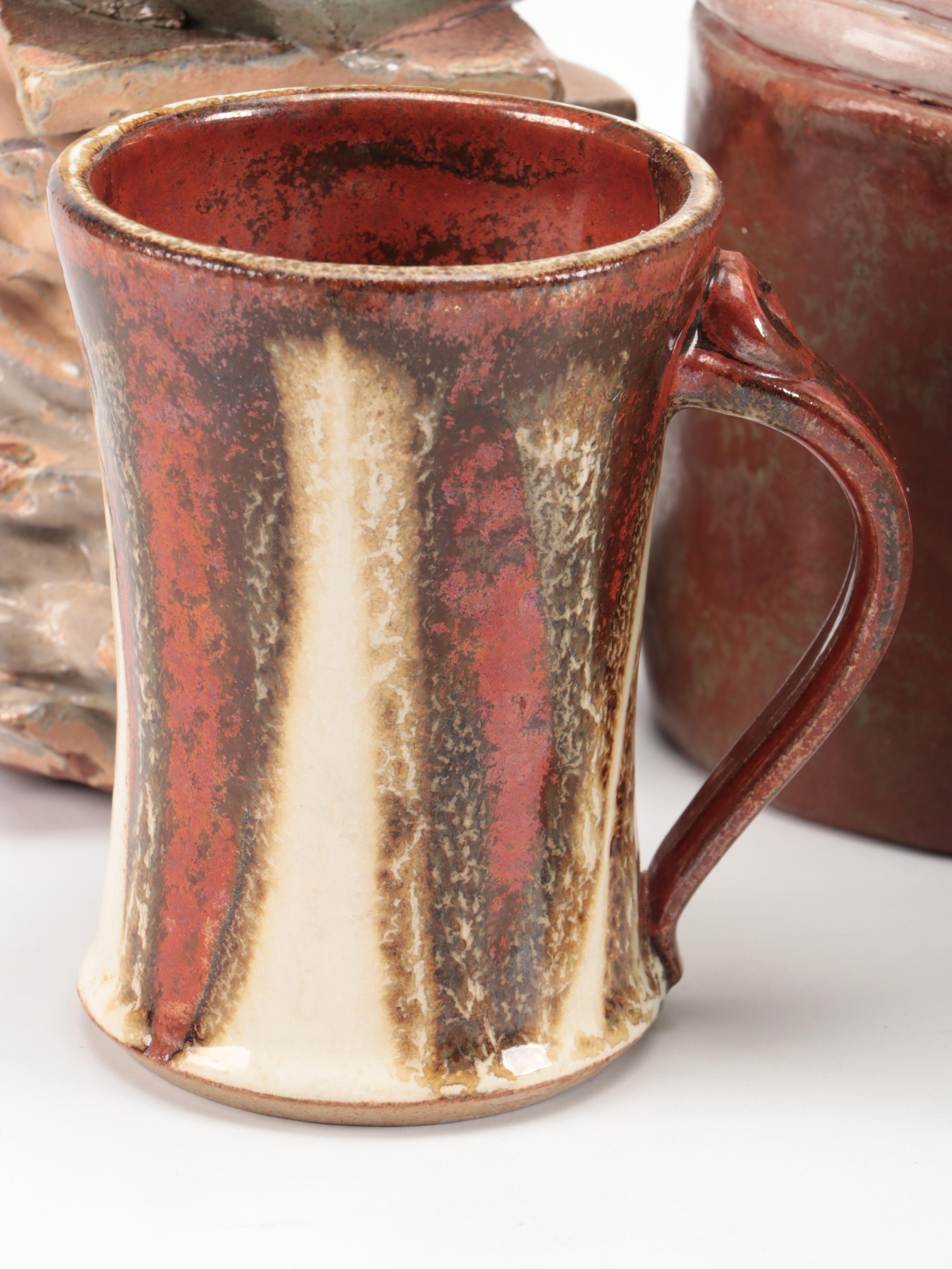 Contemporary Slab Built Candle Holder with Art Pottery Decor