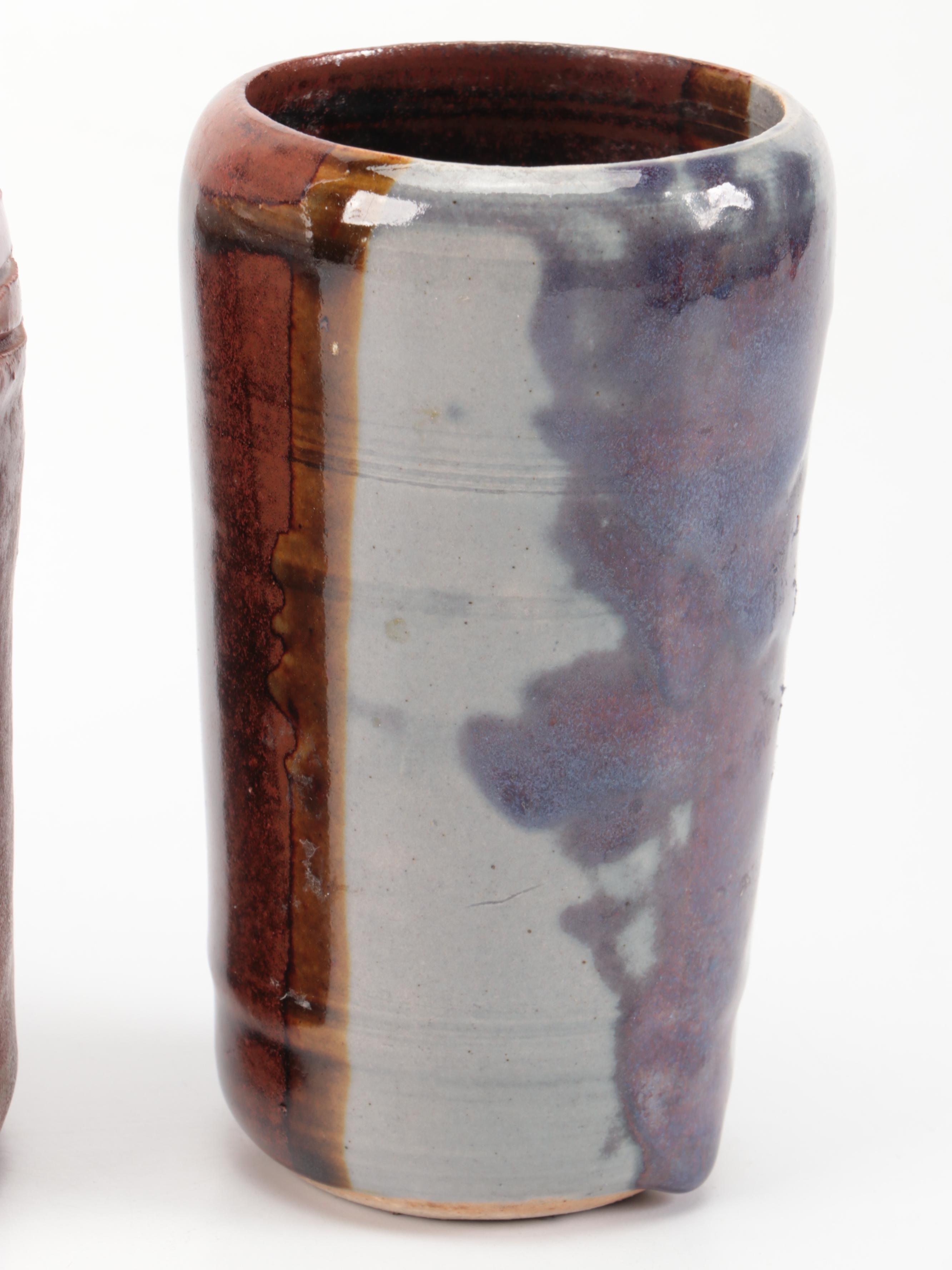 Contemporary Slab Built Candle Holder with Art Pottery Decor