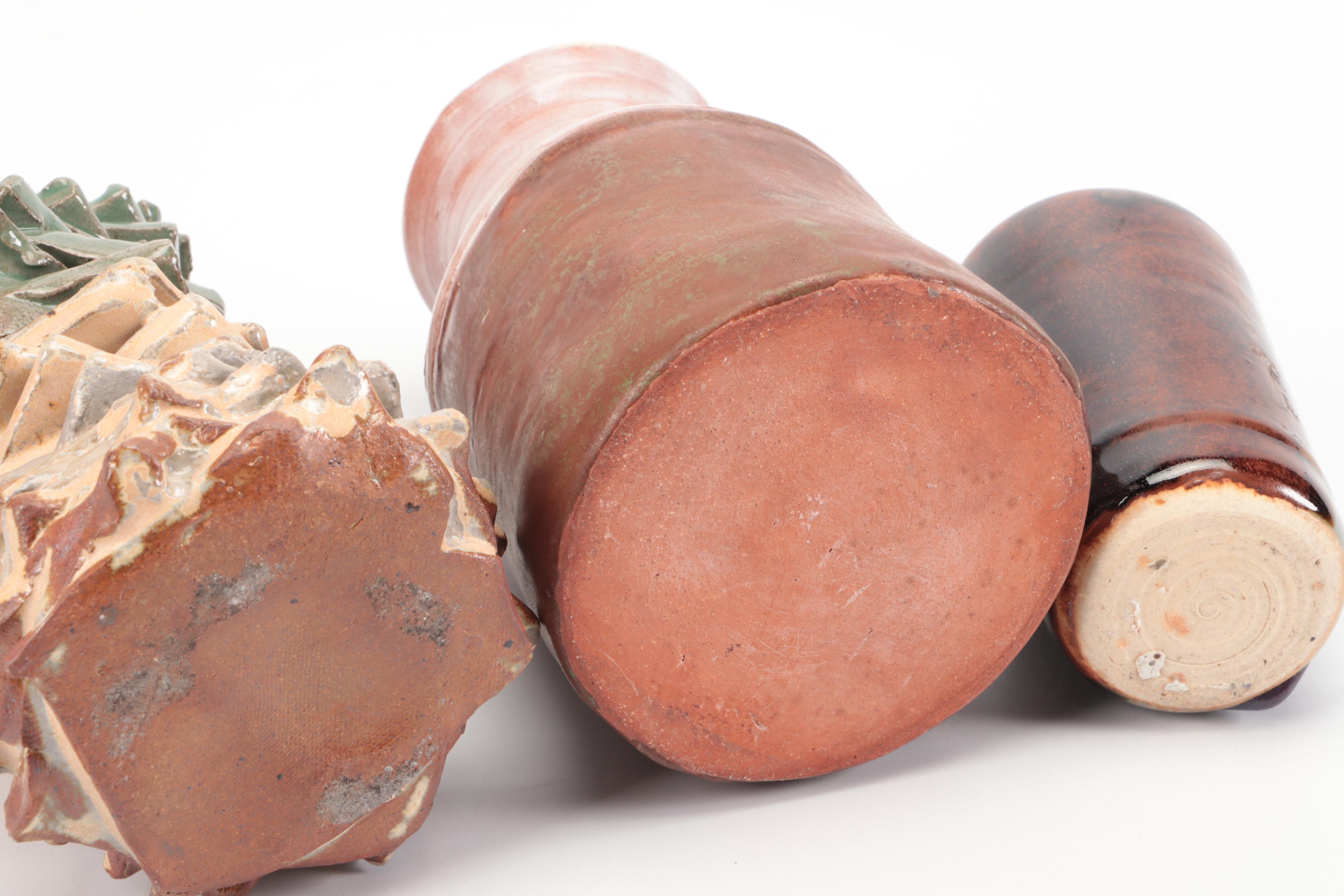 Contemporary Slab Built Candle Holder with Art Pottery Decor