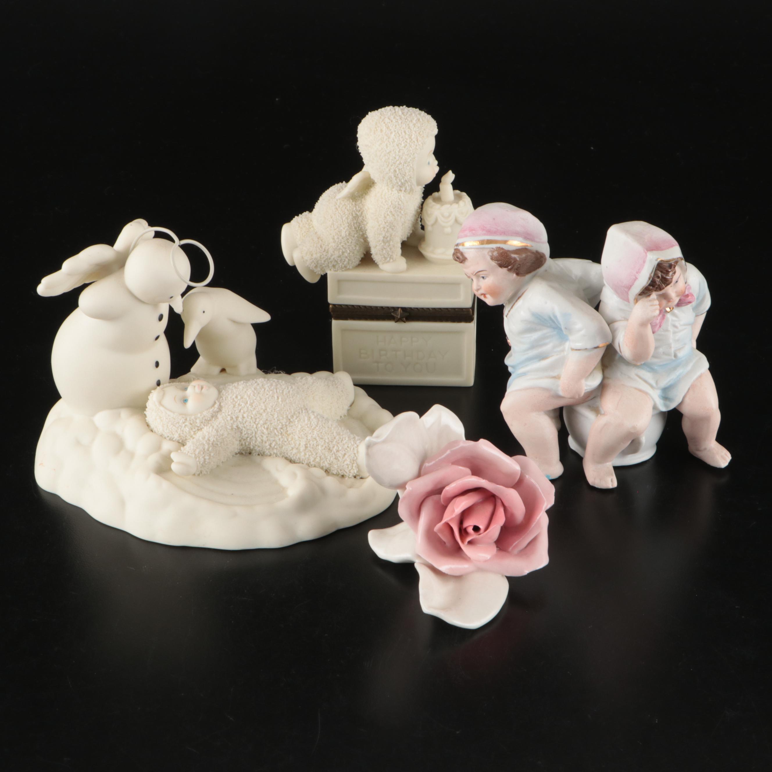 Dept. 56 "Happy Birthday to You" Porcelain Box with Porcelain Figurines