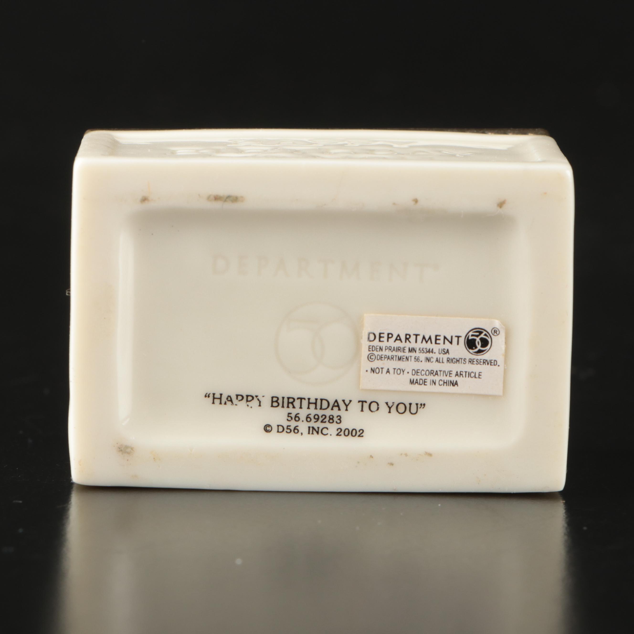 Dept. 56 "Happy Birthday to You" Porcelain Box with Porcelain Figurines