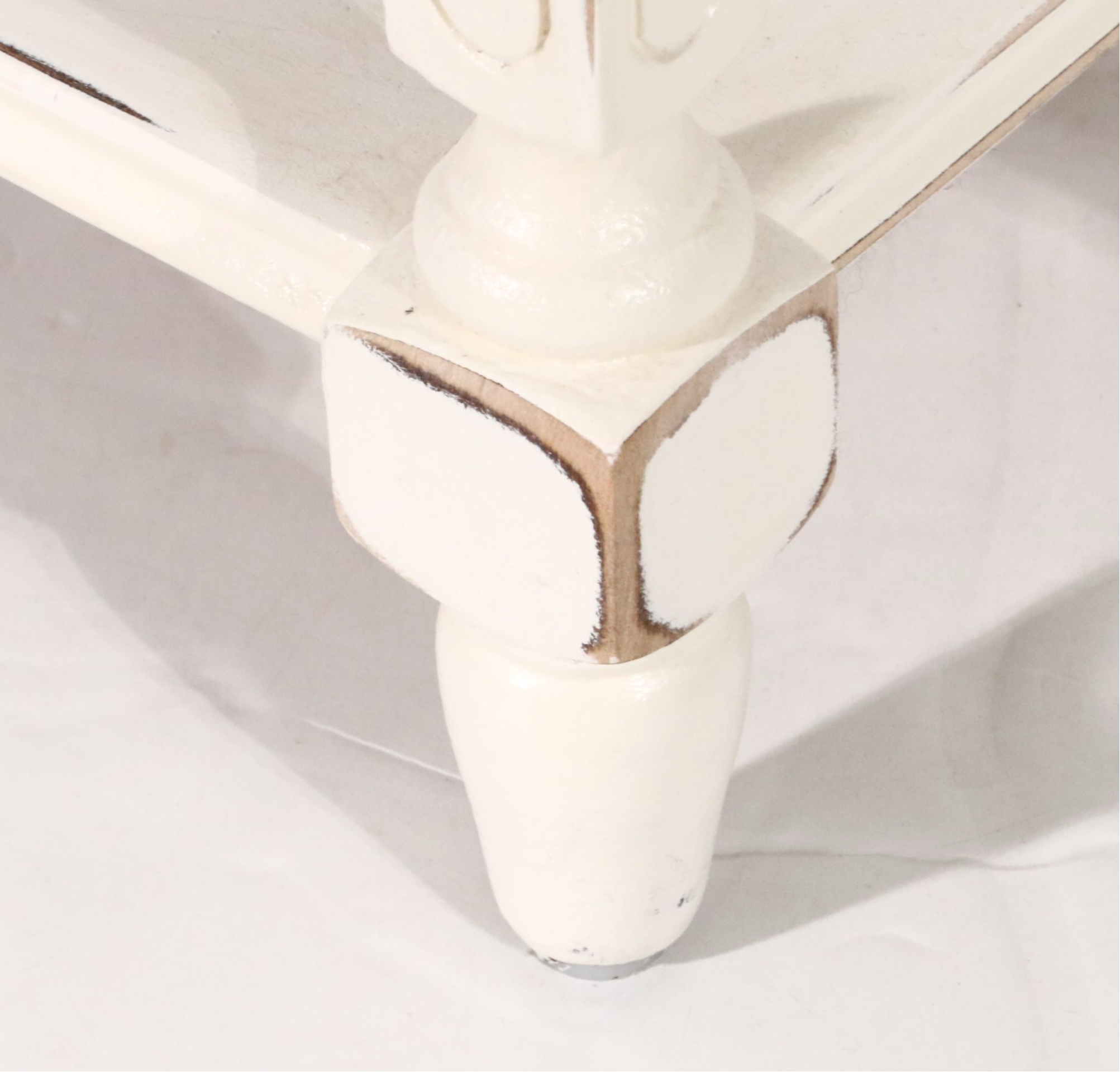 Pair of  Glass-Top Painted Wood Side Tables