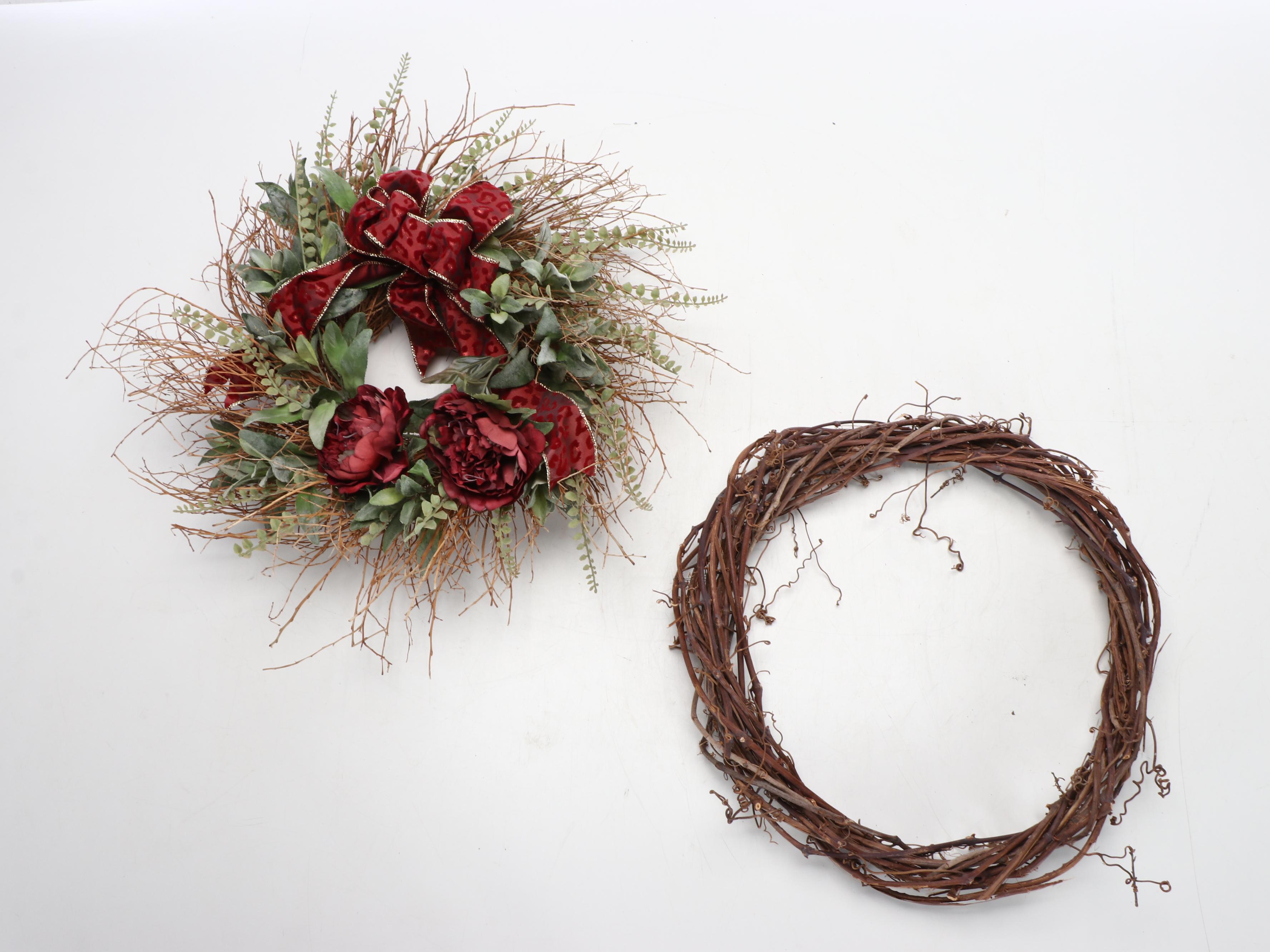 Garden Decor with Ladderback Chair, Window Frame, Garden Tools, and More