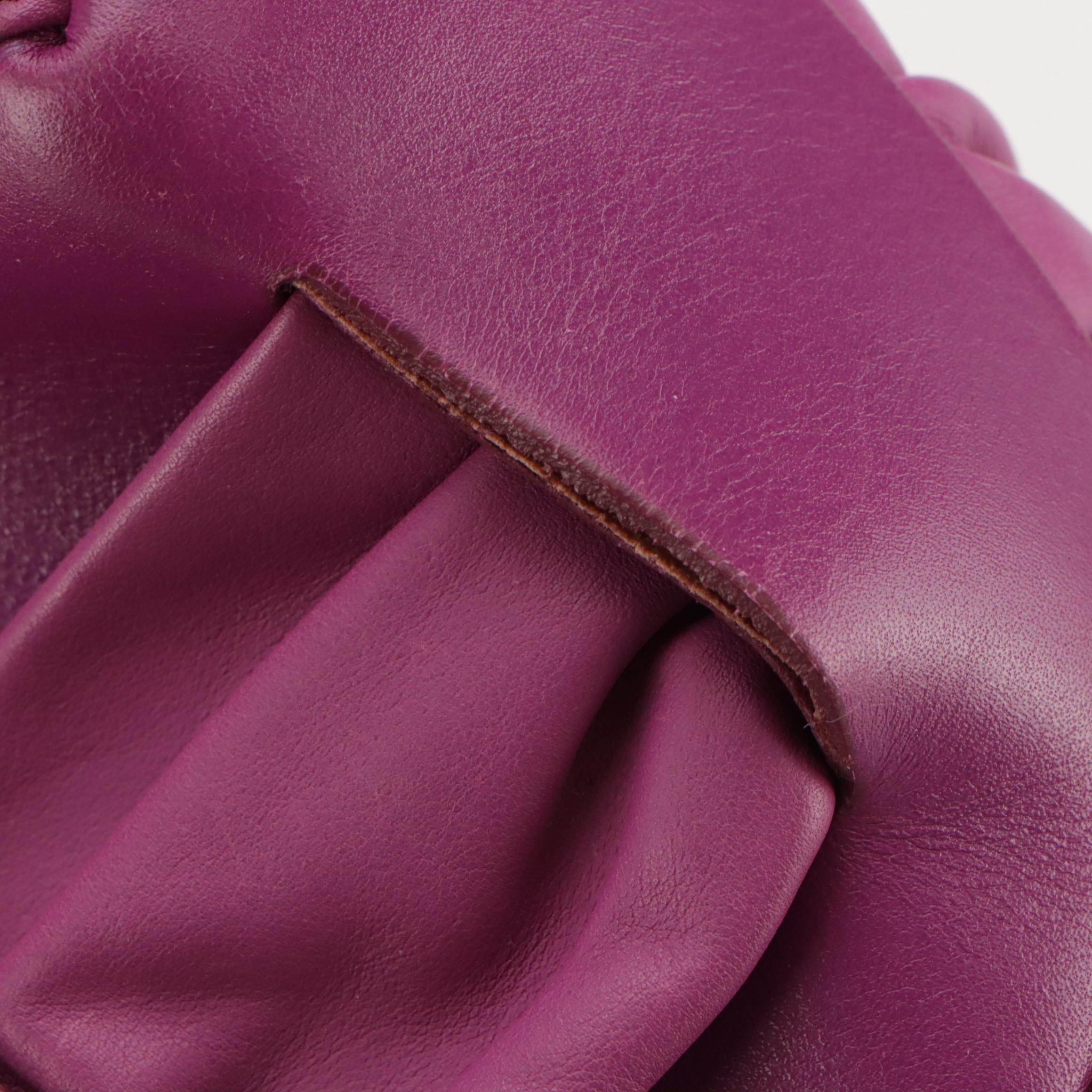 Salvatore Ferragamo Gancini Flap Pocket Shoulder Bag in Magenta Calfskin Leather