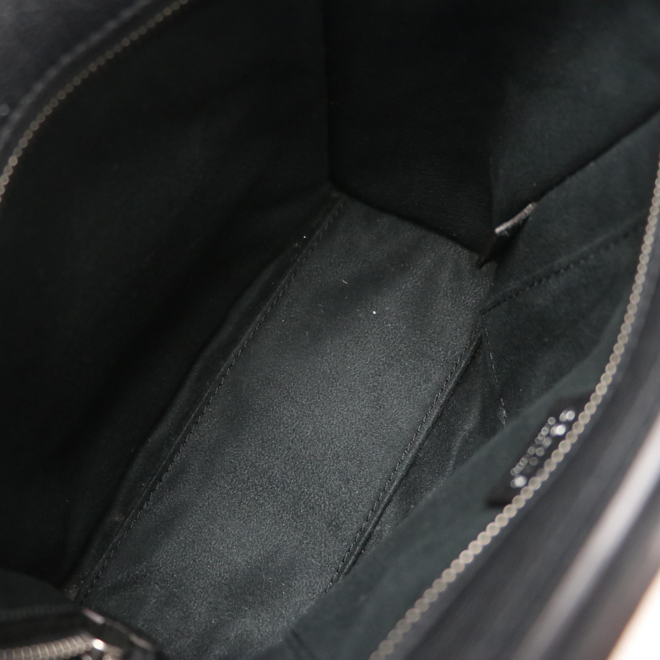 Céline Nano Two-Way Luggage Tote in Black Grained Calfskin Leather